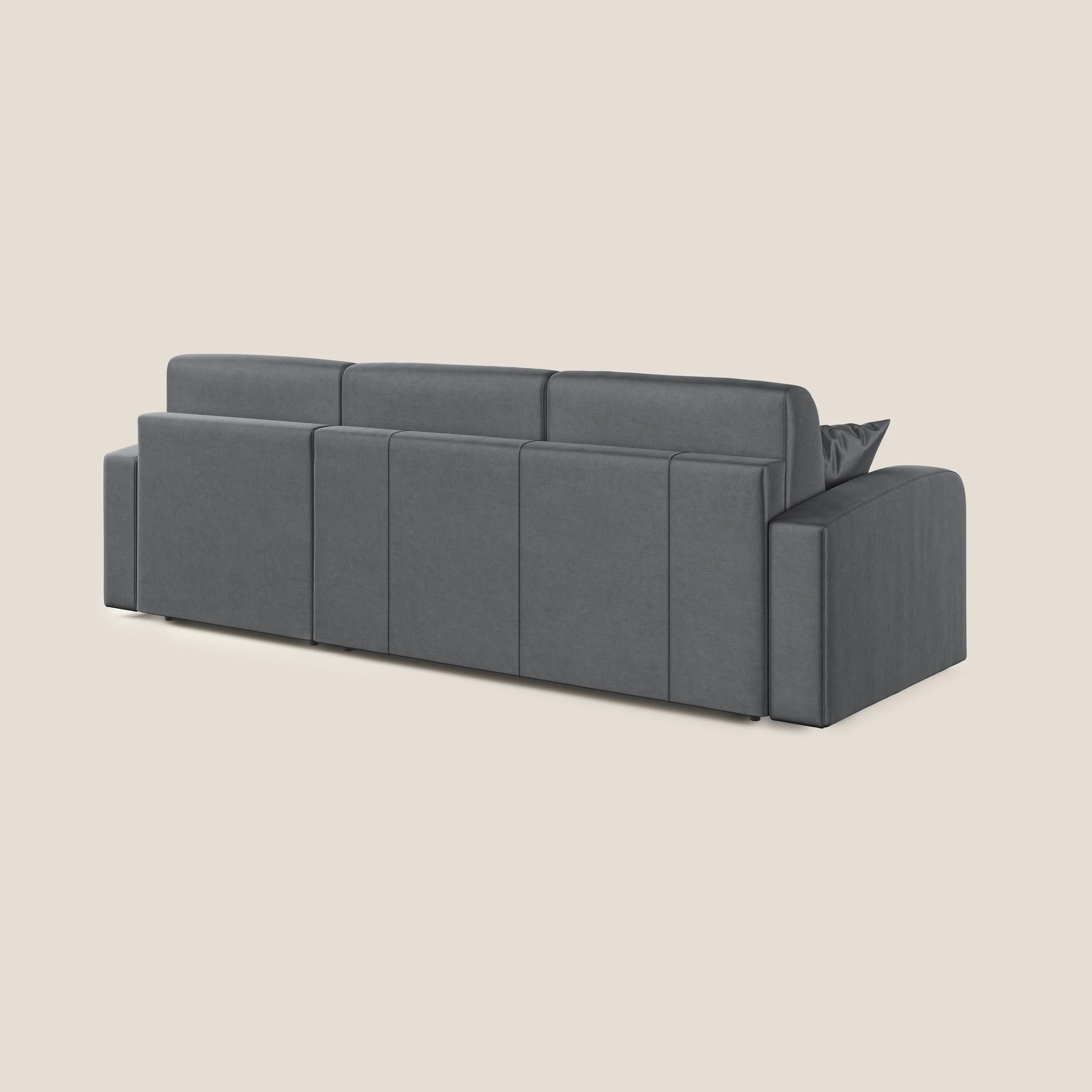 Lebron canapé d'angle convertible en velours T01 anthracite - Image 7