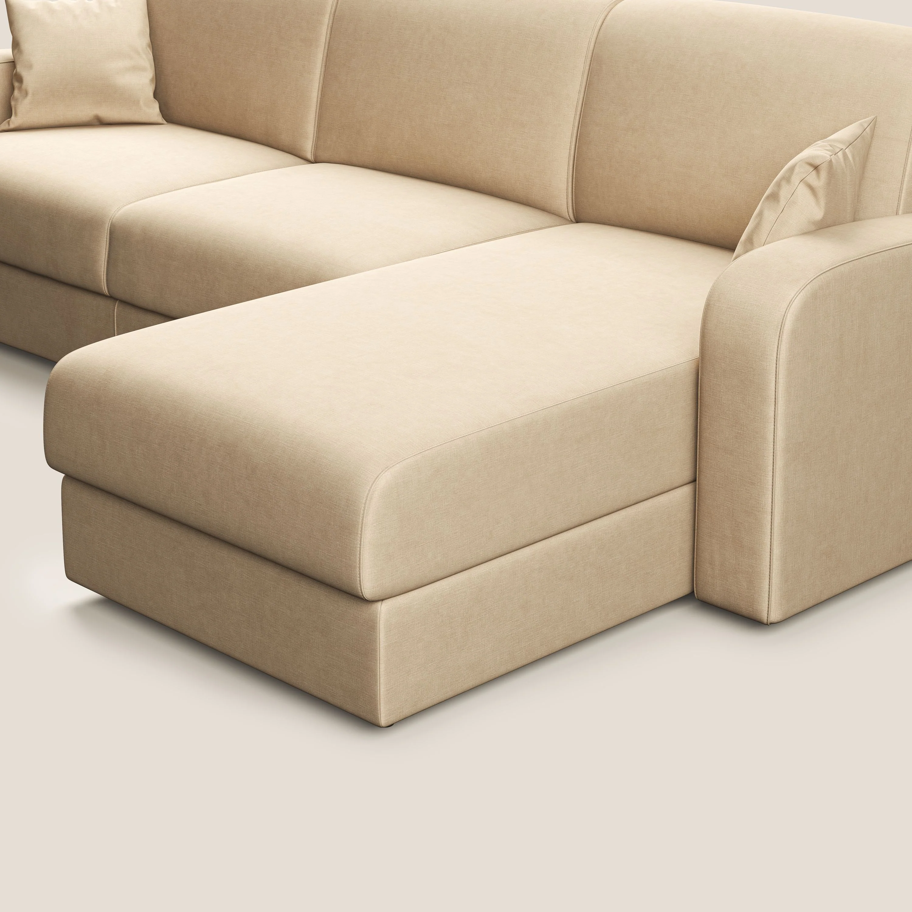 Lebron canapé d'angle convertible en velours T01 beige - Image 10