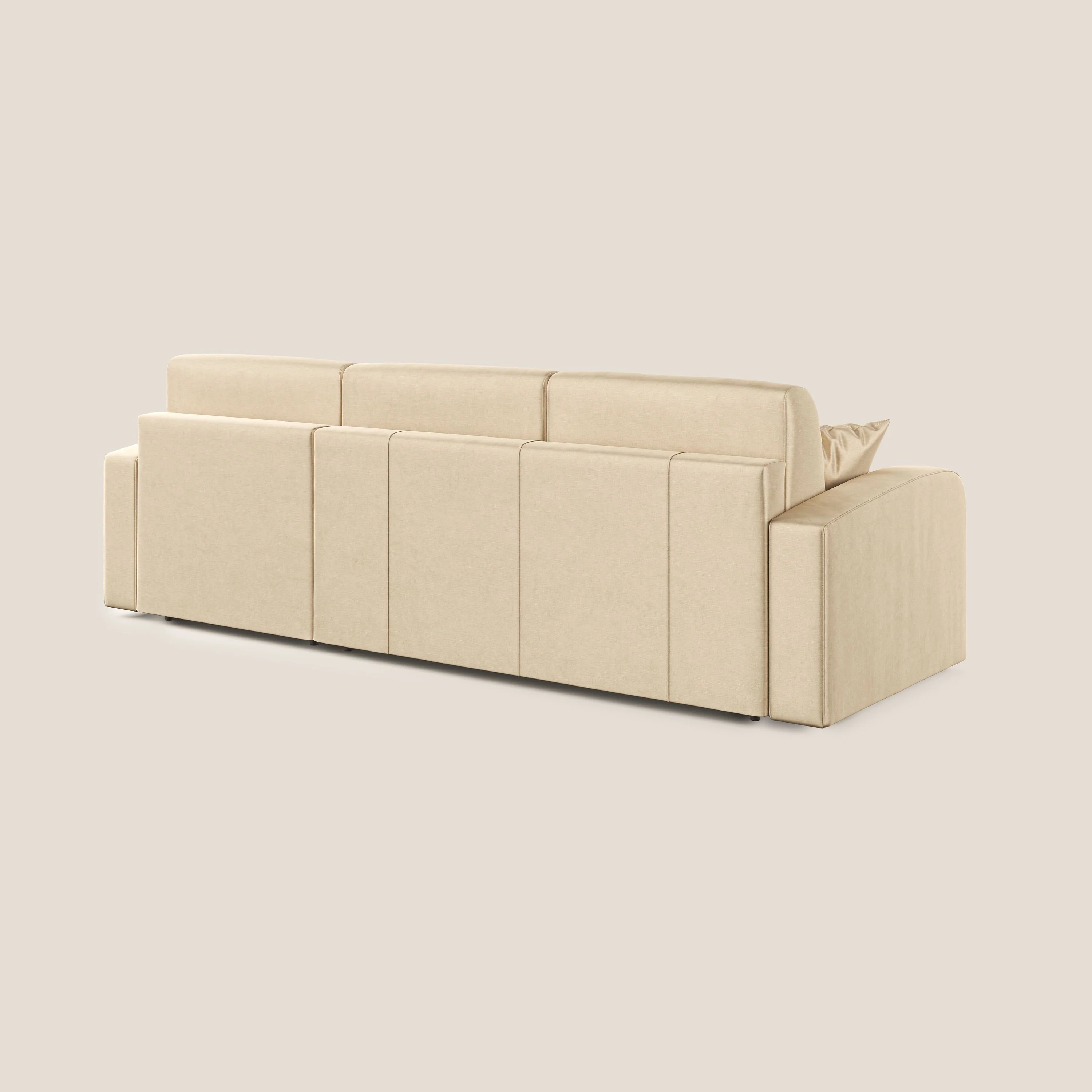 Lebron canapé d'angle convertible en velours T01 beige - Image 7