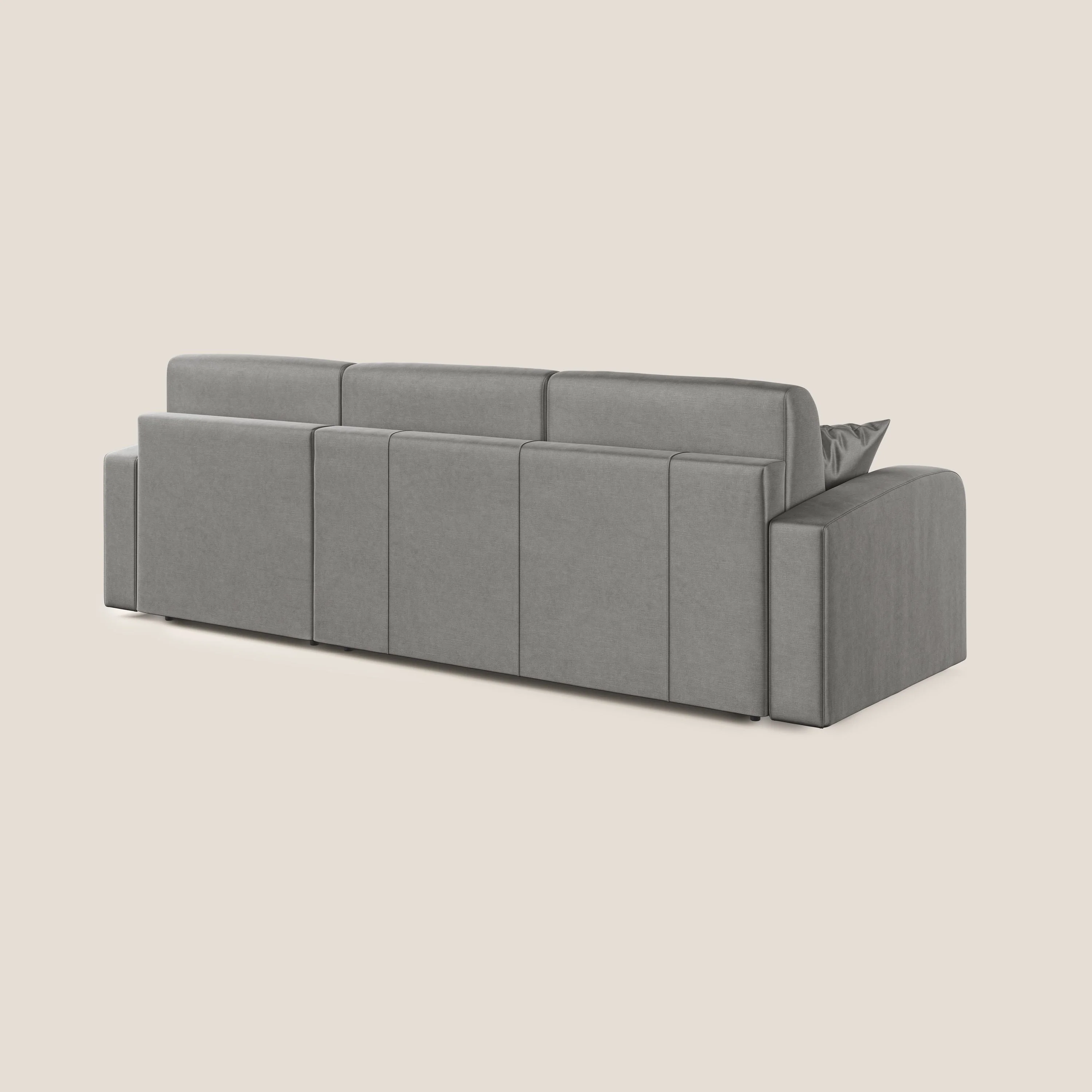 Lebron canapé d'angle convertible en velours T01 gris - Image 7