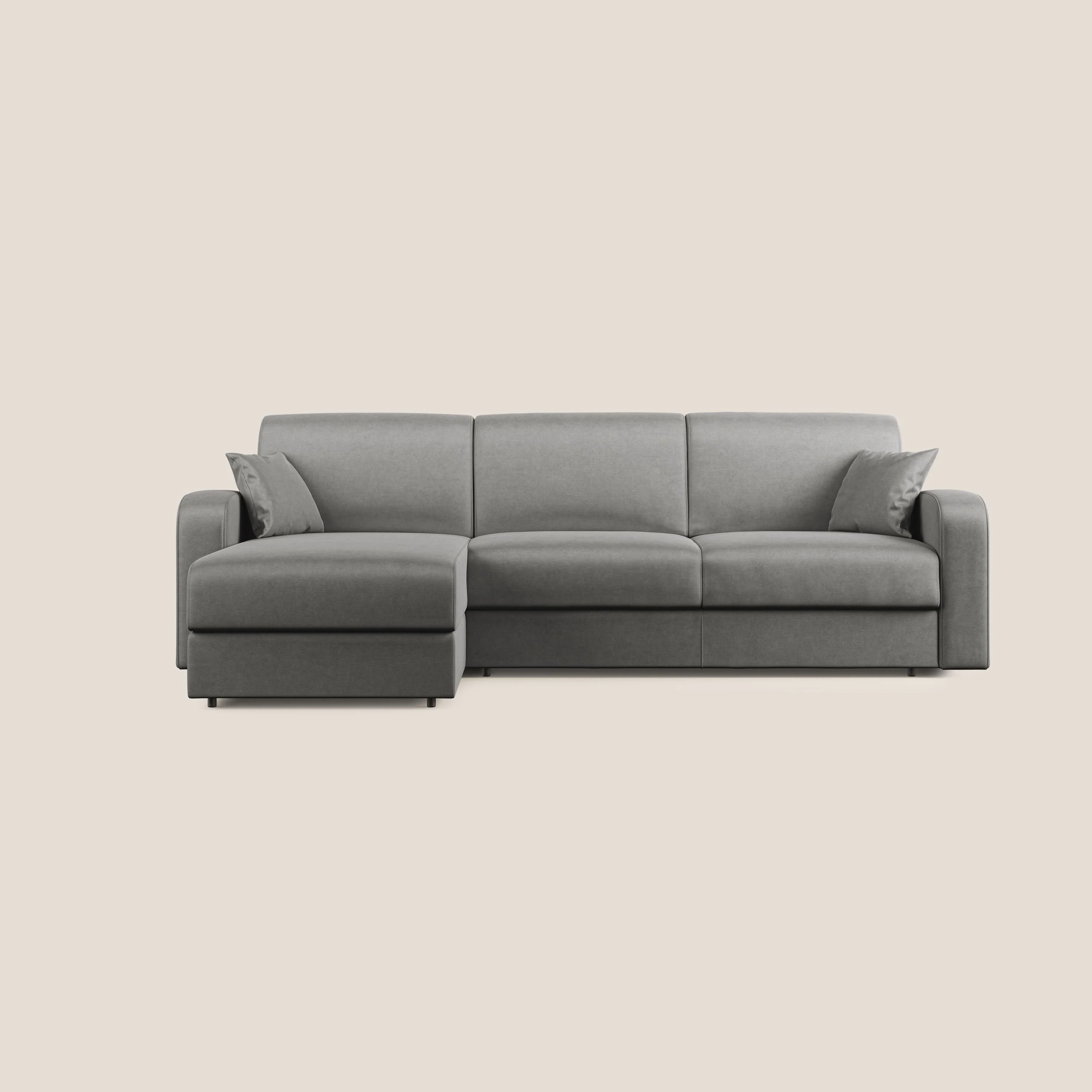Lebron canapé d'angle convertible en velours T01 gris - Image 9