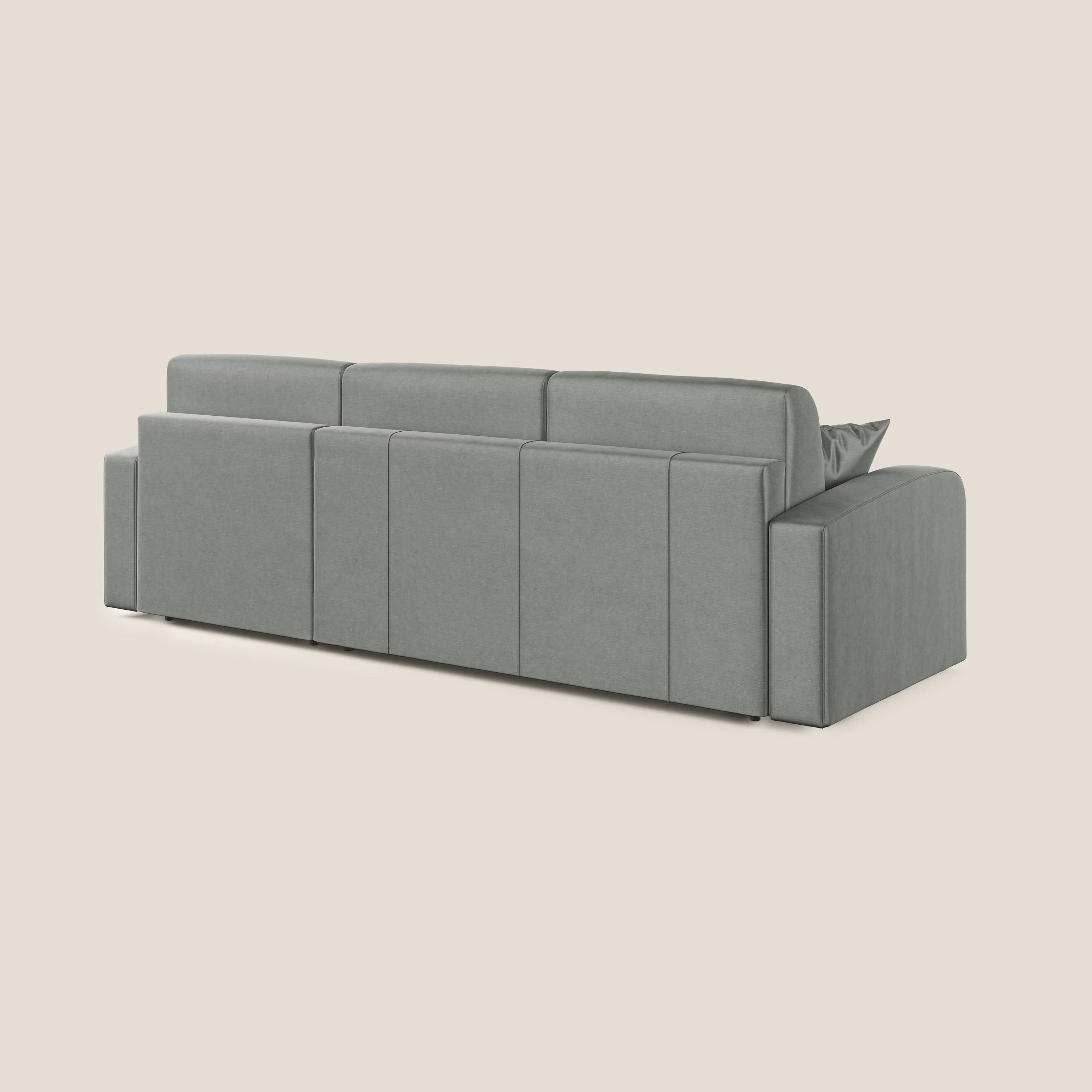 Lebron canapé d'angle convertible en velours T01 gris clair - Image 7