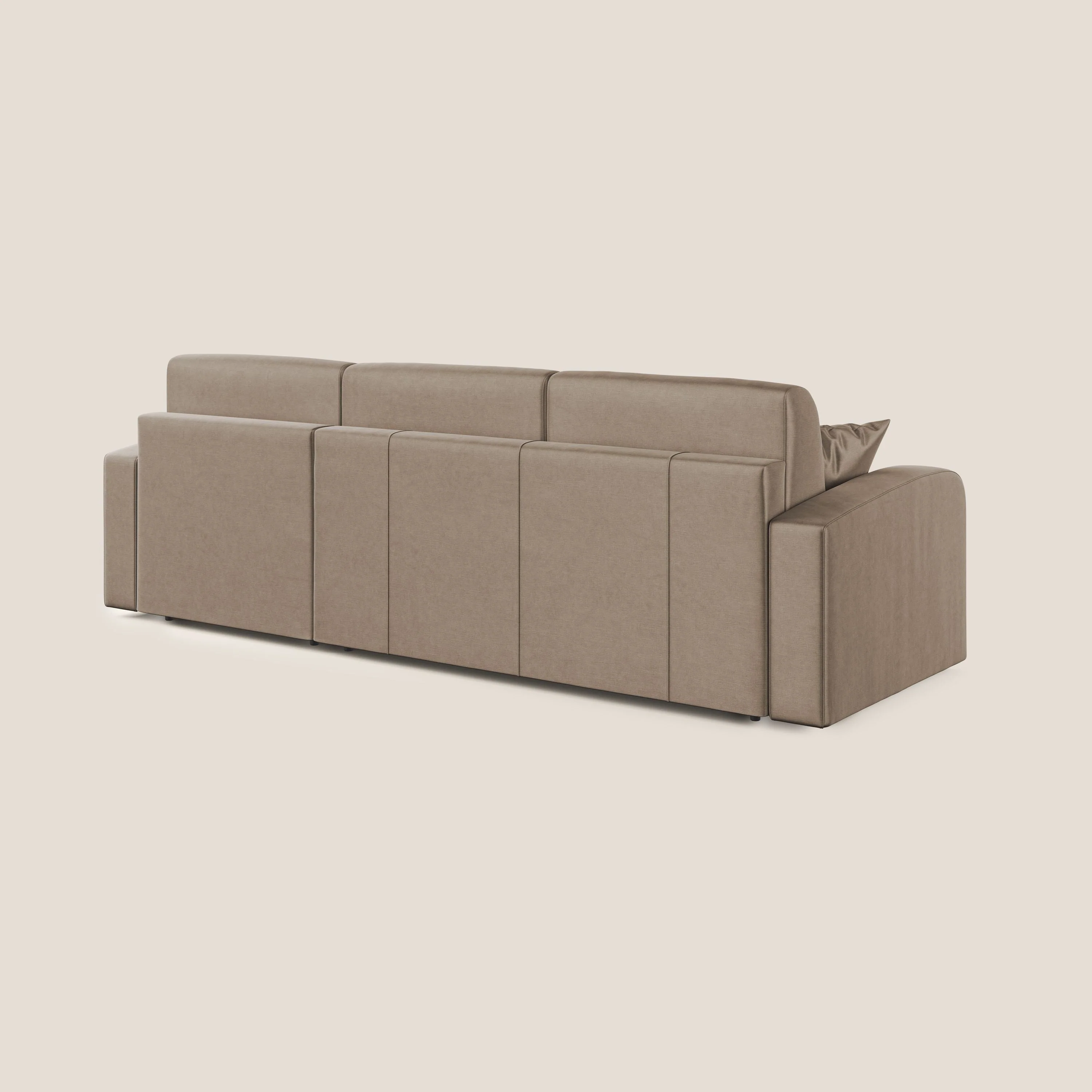 Lebron canapé d'angle convertible en velours T01 marron - Image 5