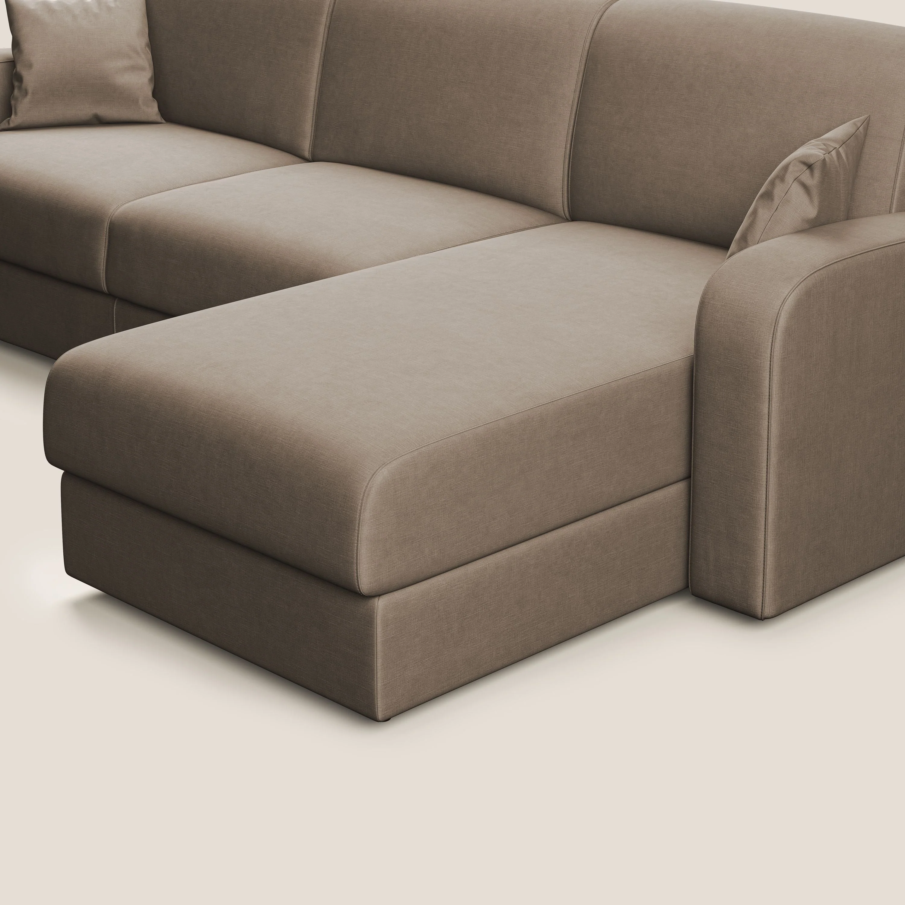 Lebron canapé d'angle convertible en velours T01 marron - Image 8