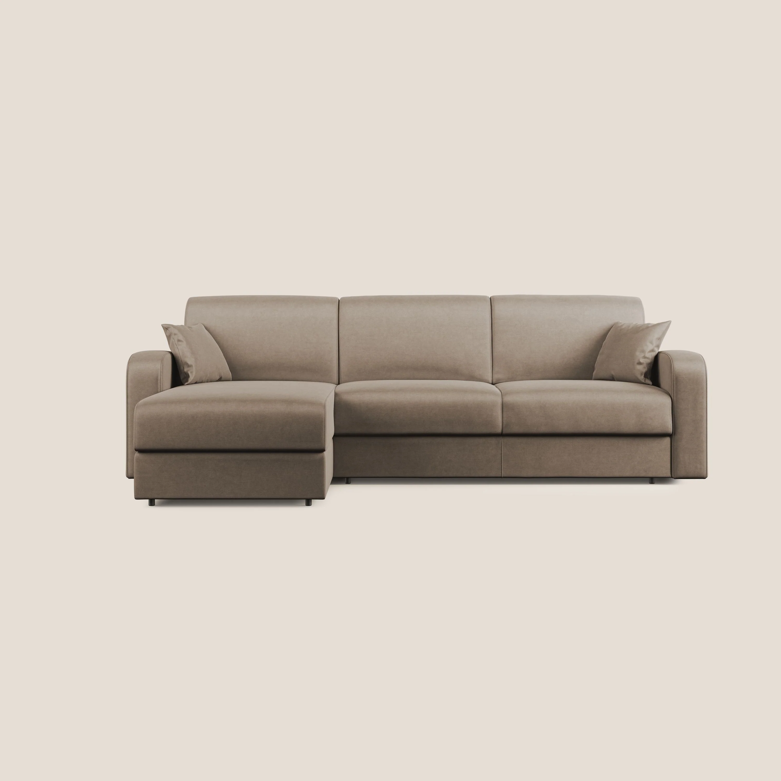Lebron canapé d'angle convertible en velours T01 marron - Image 9