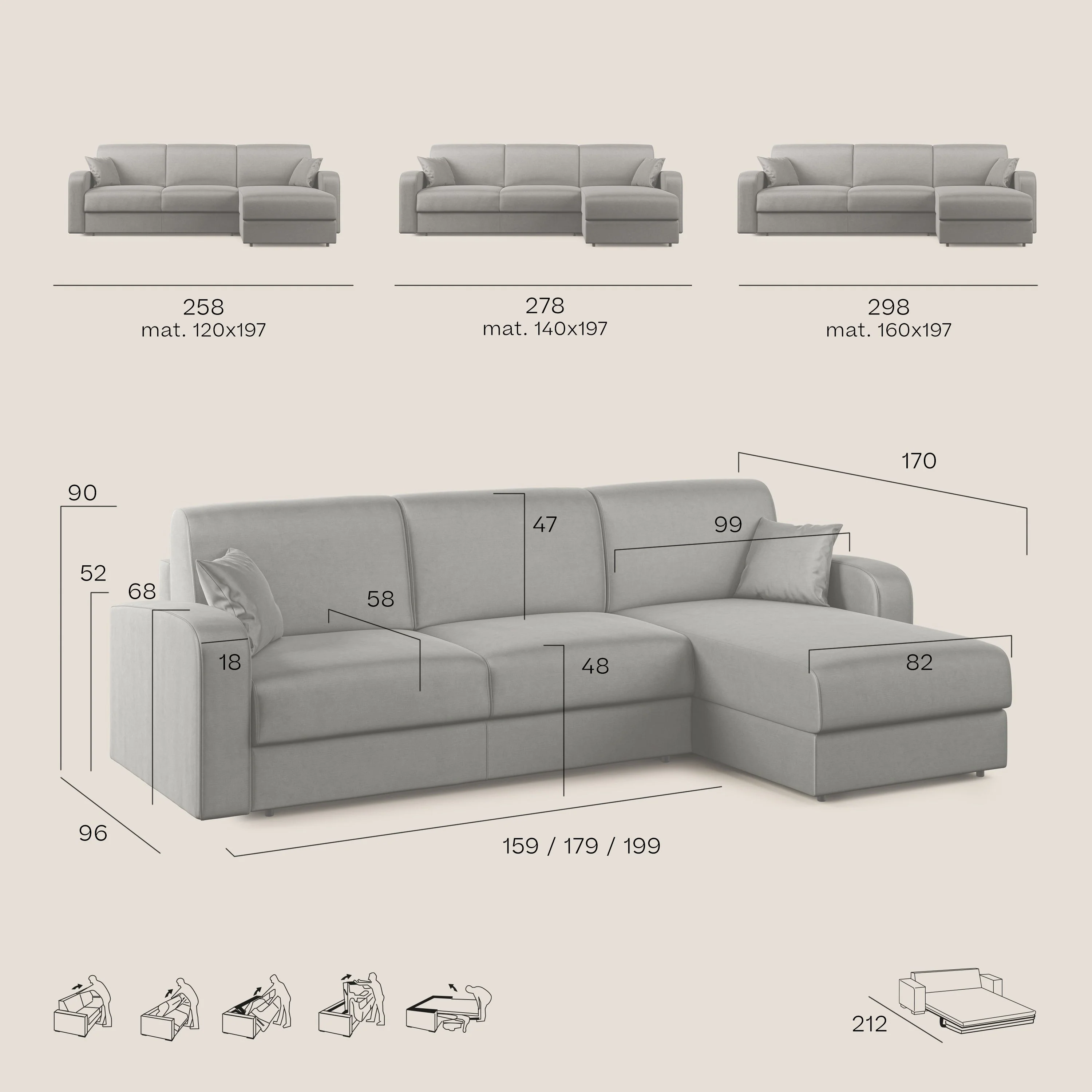 Lebron canapé d'angle convertible en velours T01 or - Image 11