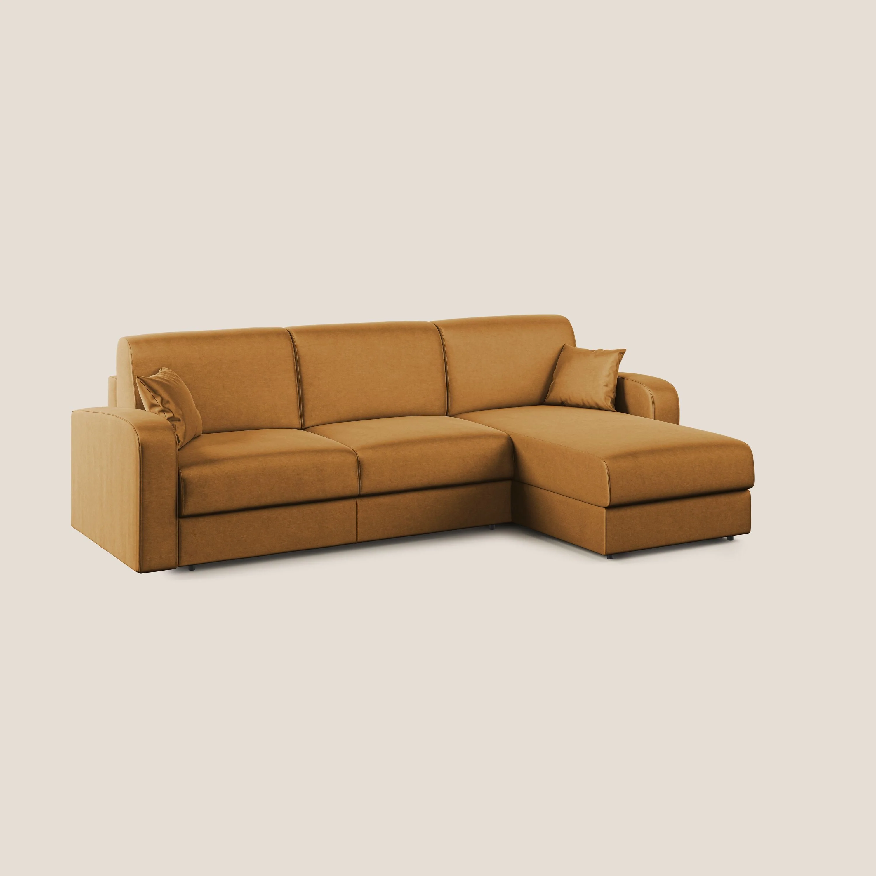 Lebron canapé d'angle convertible en velours T01 or - Image 3