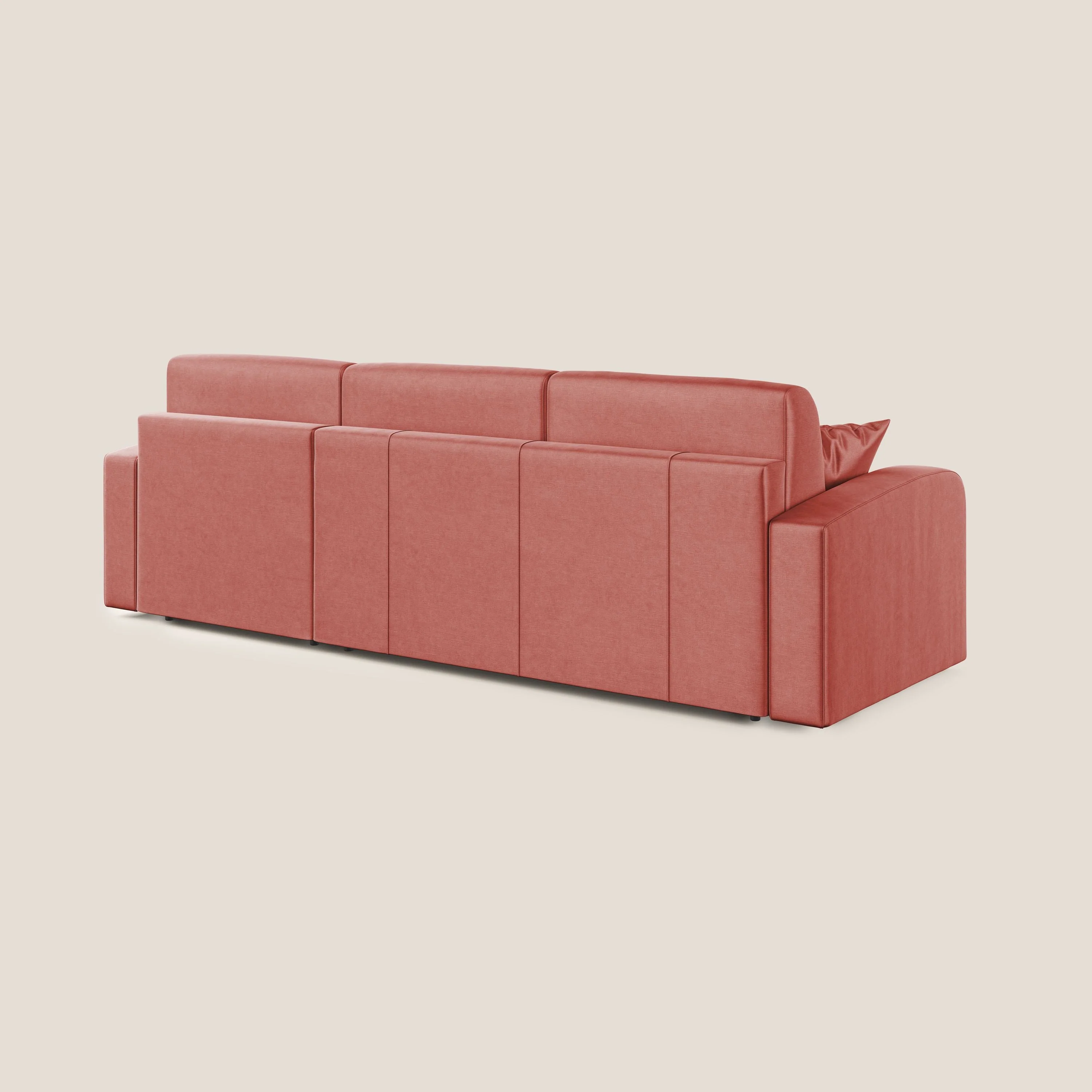 Lebron canapé d'angle convertible en velours T01 saumon - Image 7