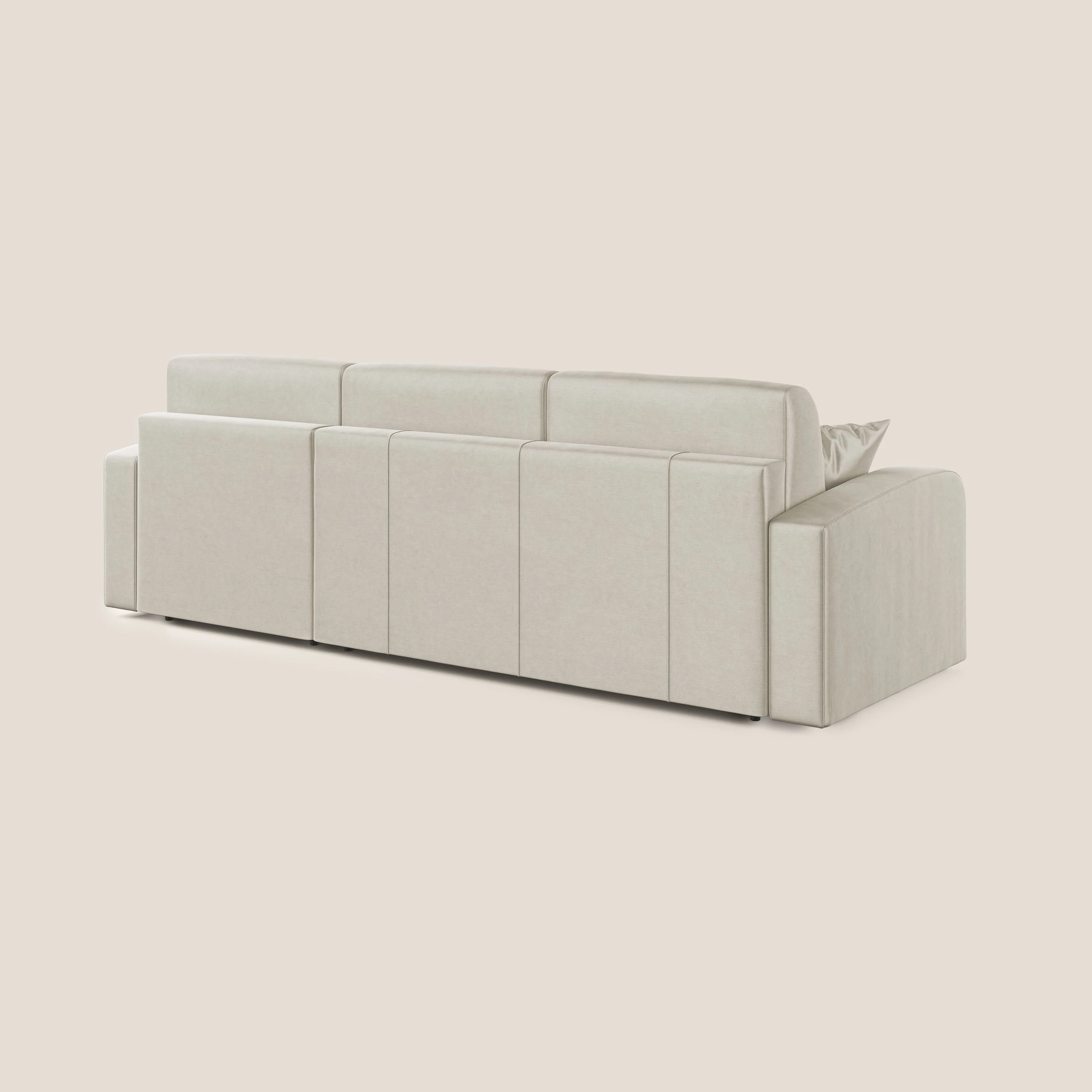 Lebron Canapé d'angle convertible en velours T01 crème - Image 5