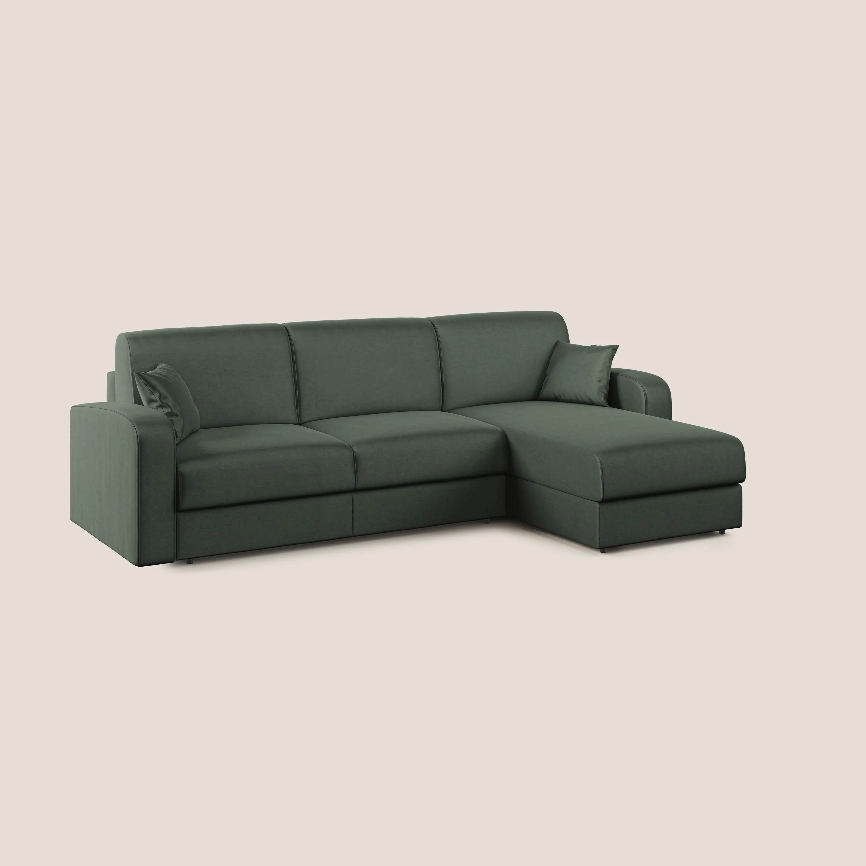 Lebron canapé d'angle convertible en velours T01 vert - Image 3