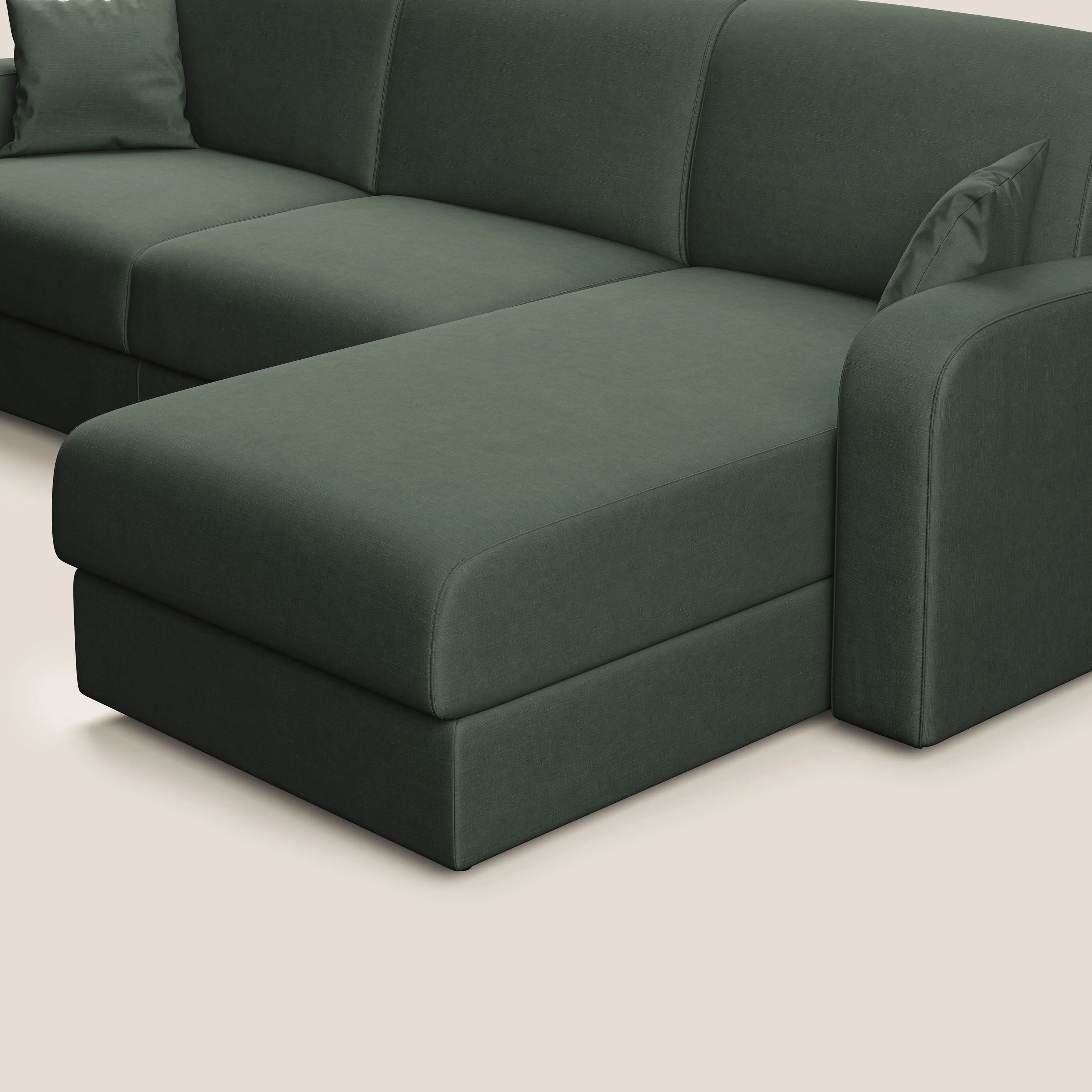 Lebron canapé d'angle convertible en velours T01 vert - Image 5