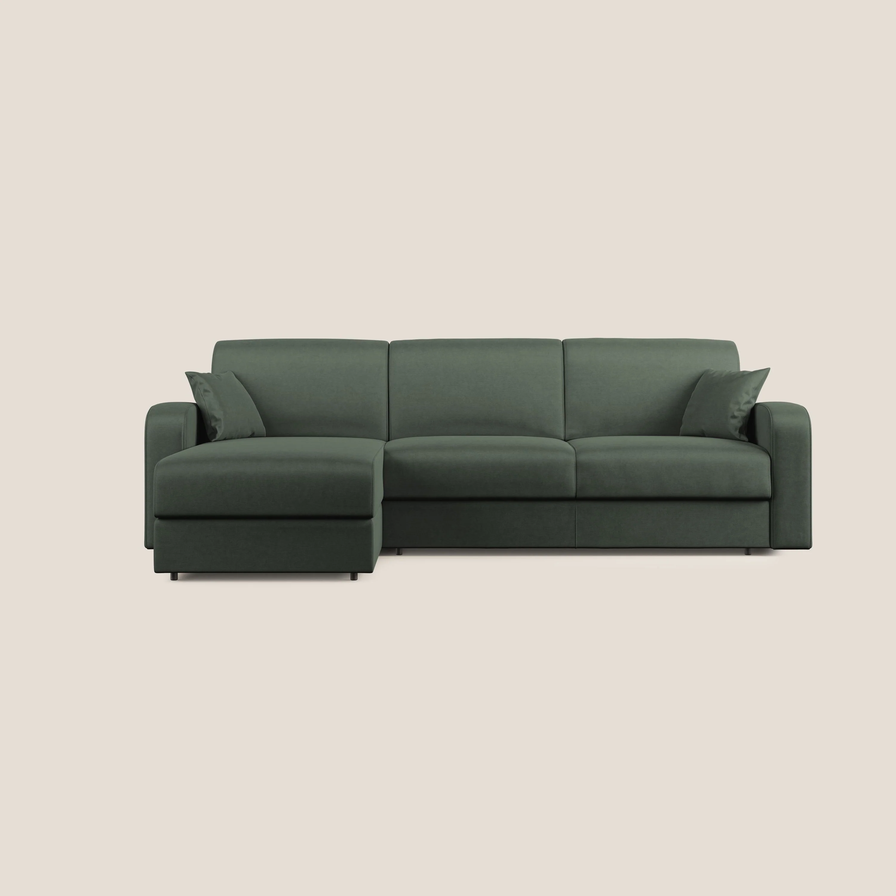 Lebron canapé d'angle convertible en velours T01 vert - Image 9