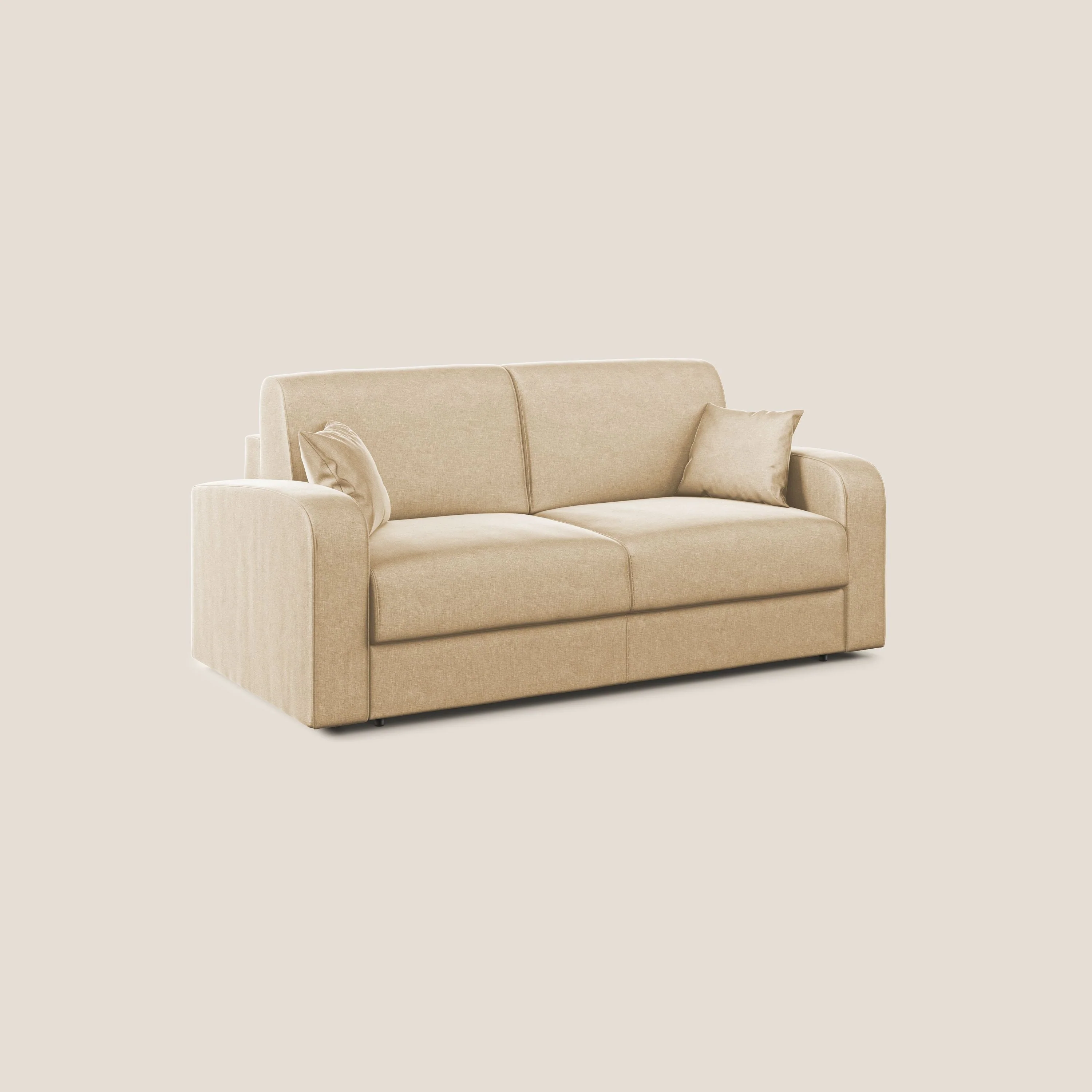 Lebron canapé lit convertible en VELOURS T01 beige - Image 4
