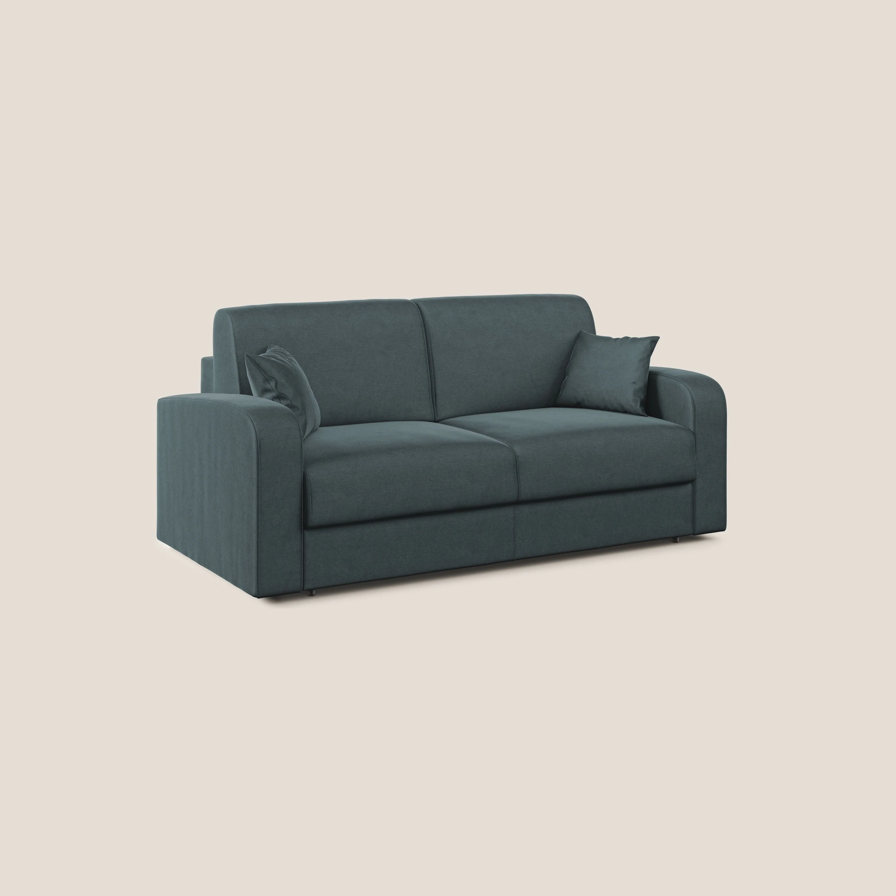 Lebron canapé lit convertible en VELOURS T01 bleu canard - Image 3