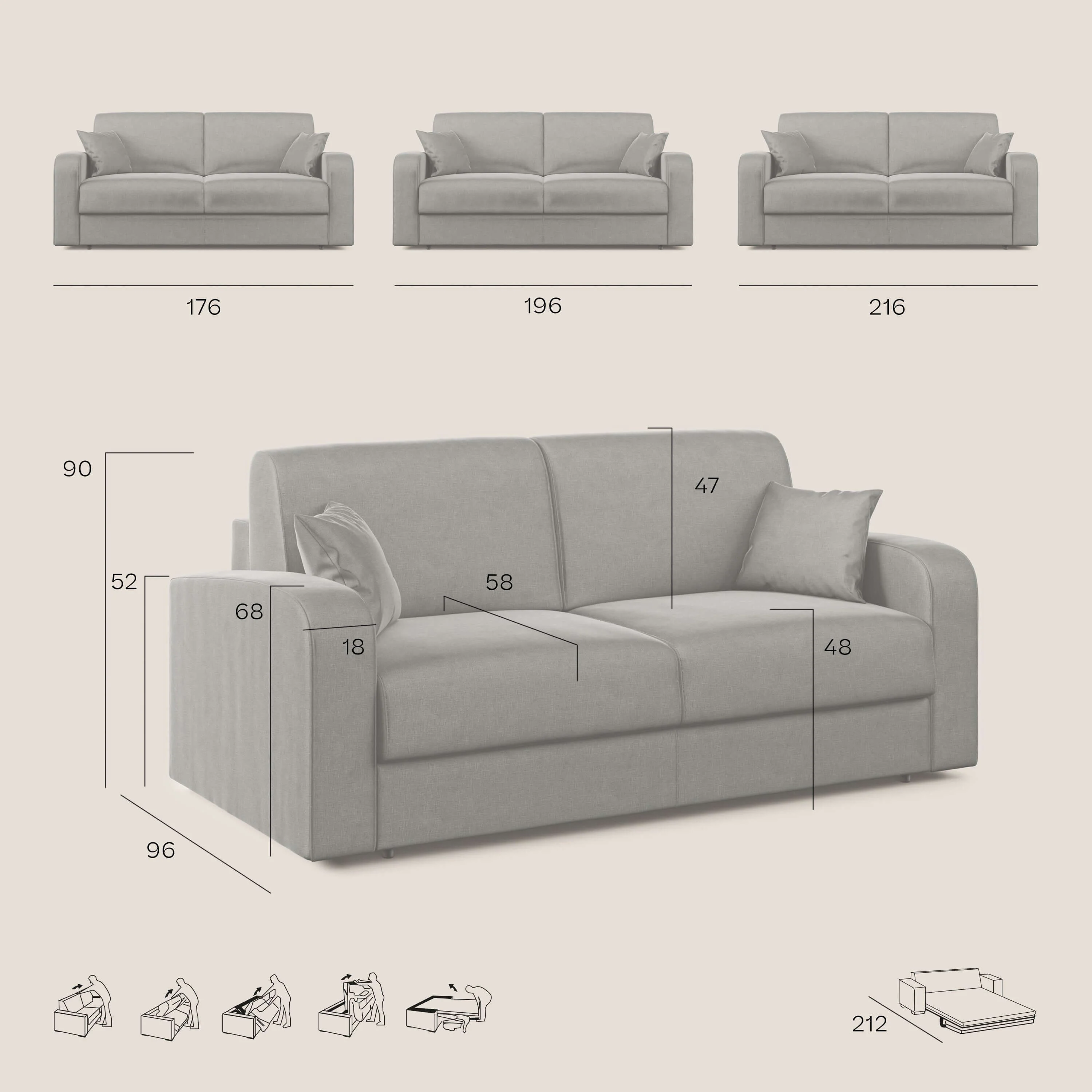 Lebron canapé lit convertible en VELOURS T01 or - Image 12