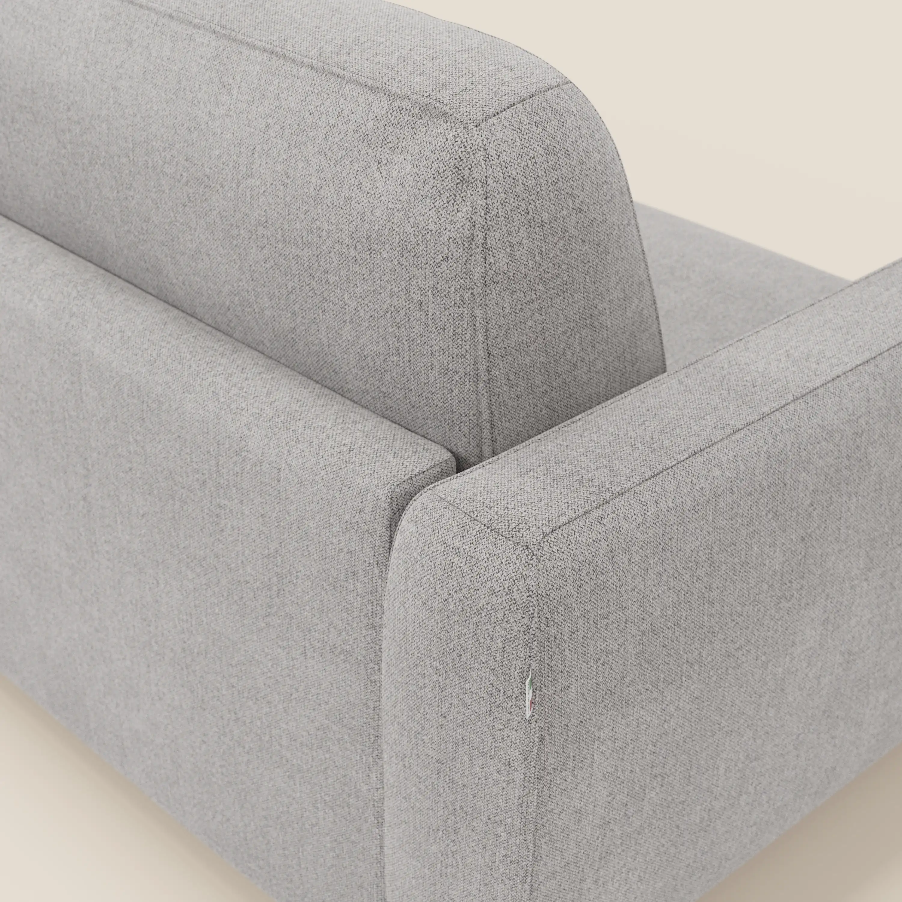 Leonida canapé convertible déhoussable et matelas H 18 cm - coffre à oreiller en tissu détachable T23 gris - Image 8