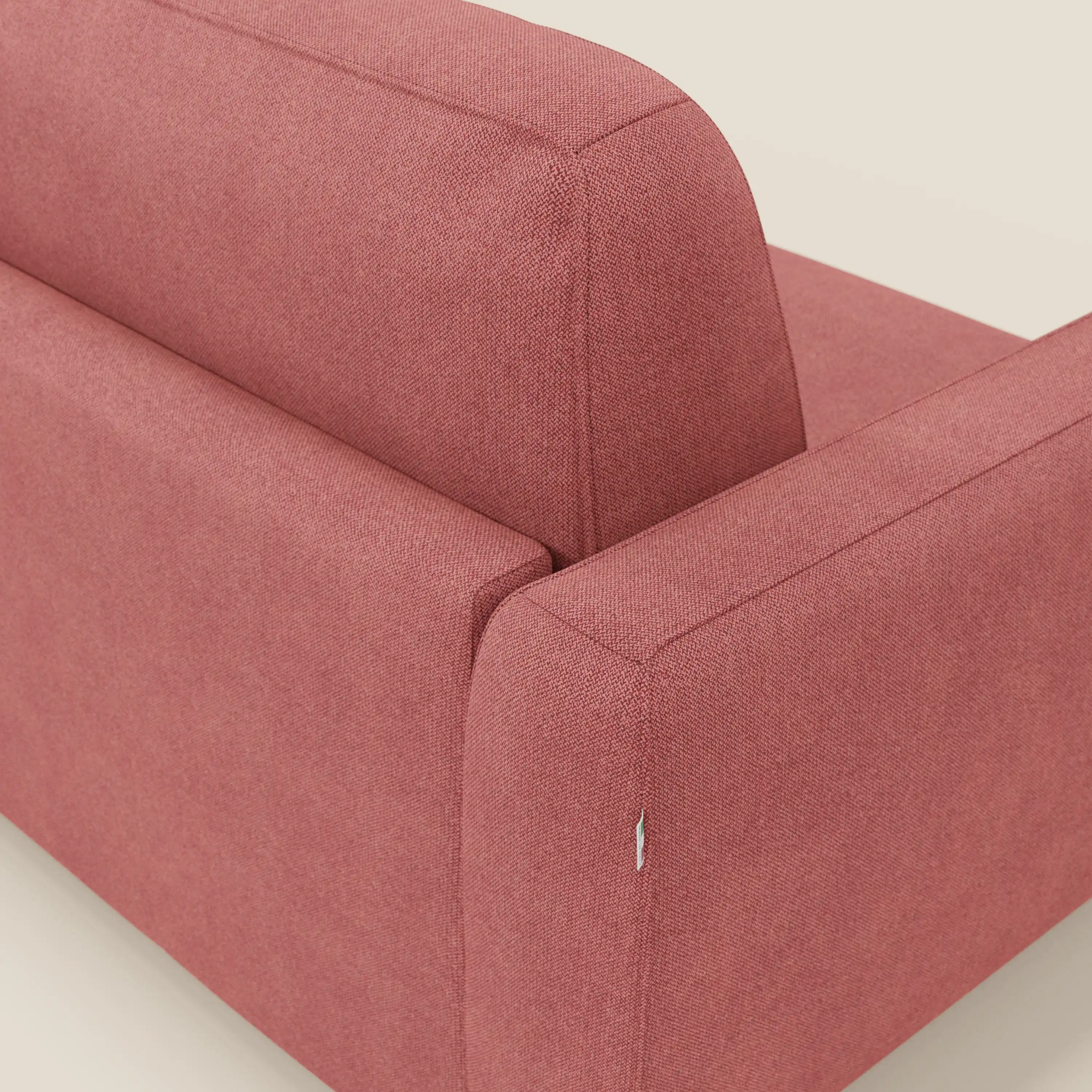 Leonida canapé convertible déhoussable et matelas H 18 cm - coffre à oreiller en tissu détachable T23 rouge - Image 8