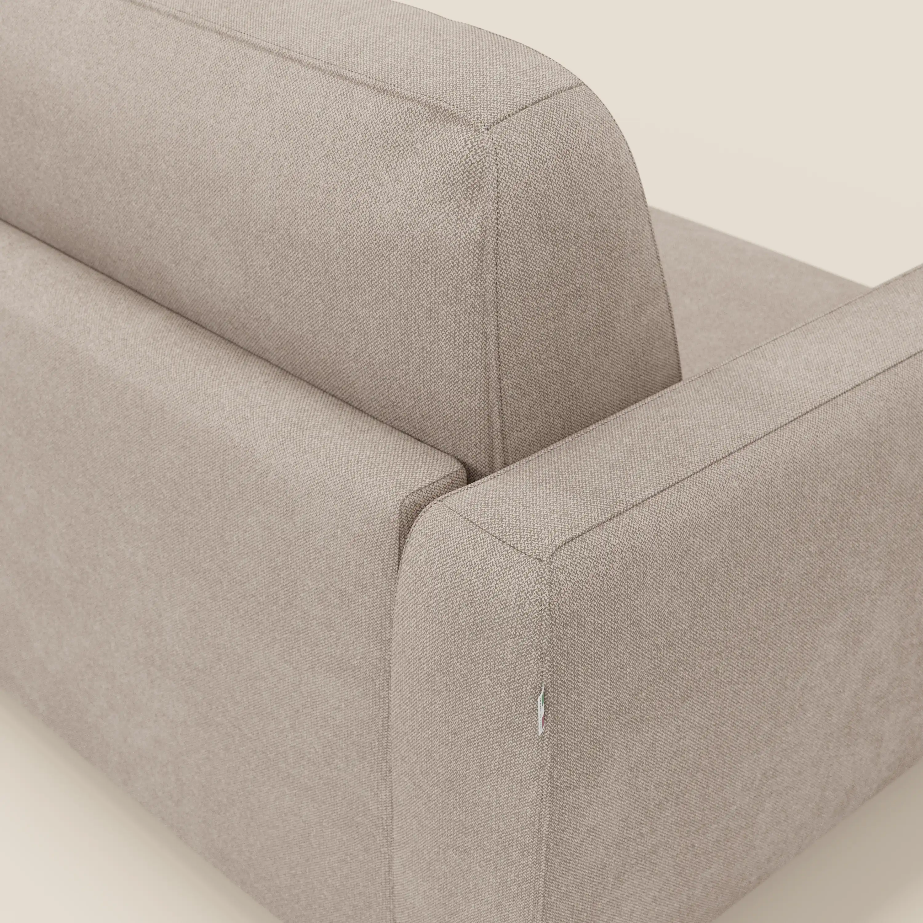 Leonida canapé convertible déhoussable et matelas H 18 cm - coffre à oreiller en tissu détachable T23 tortora - Image 8