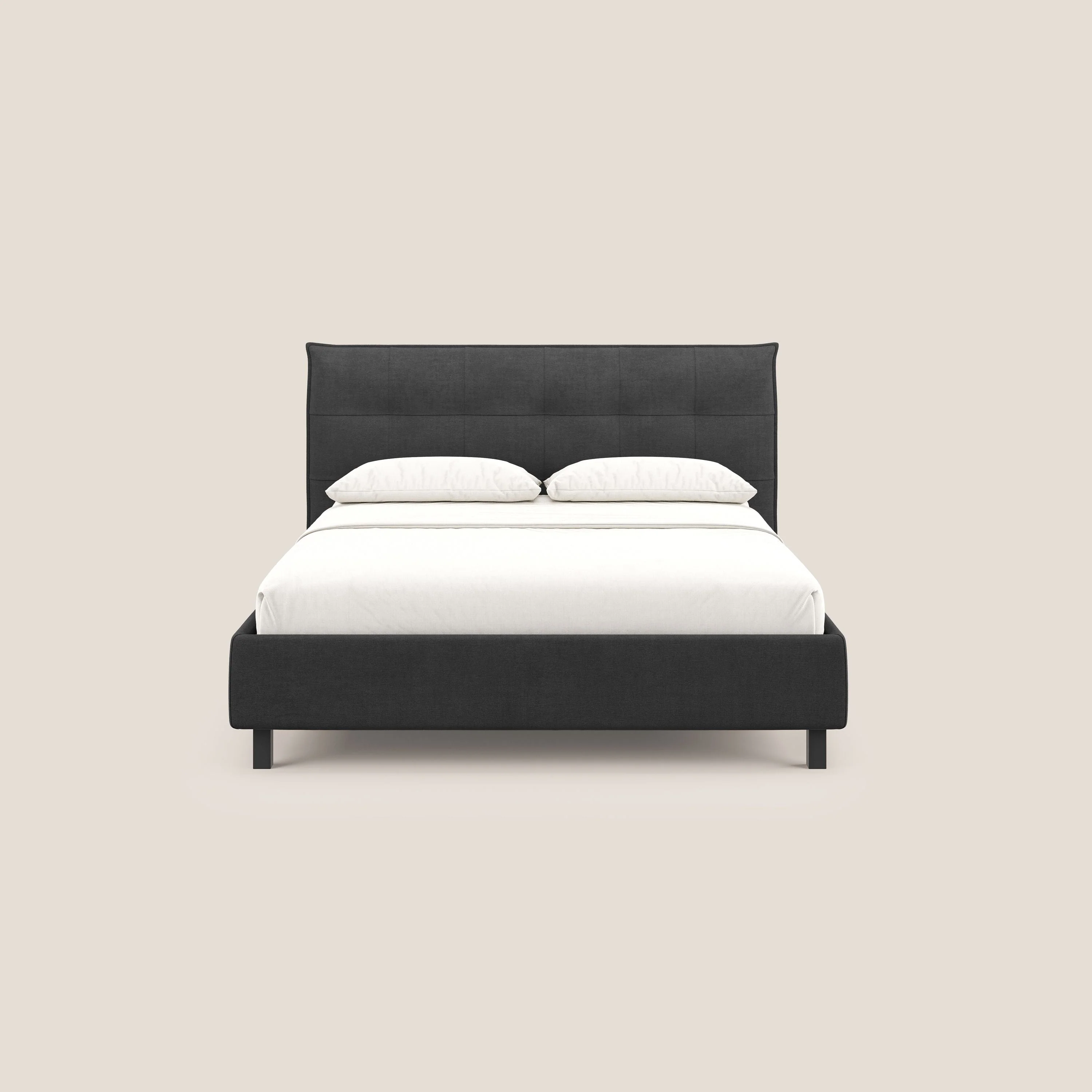 Liam lit coffre avec tête de lit capitonnée en tissu détachable T17 anthracite - Image 3