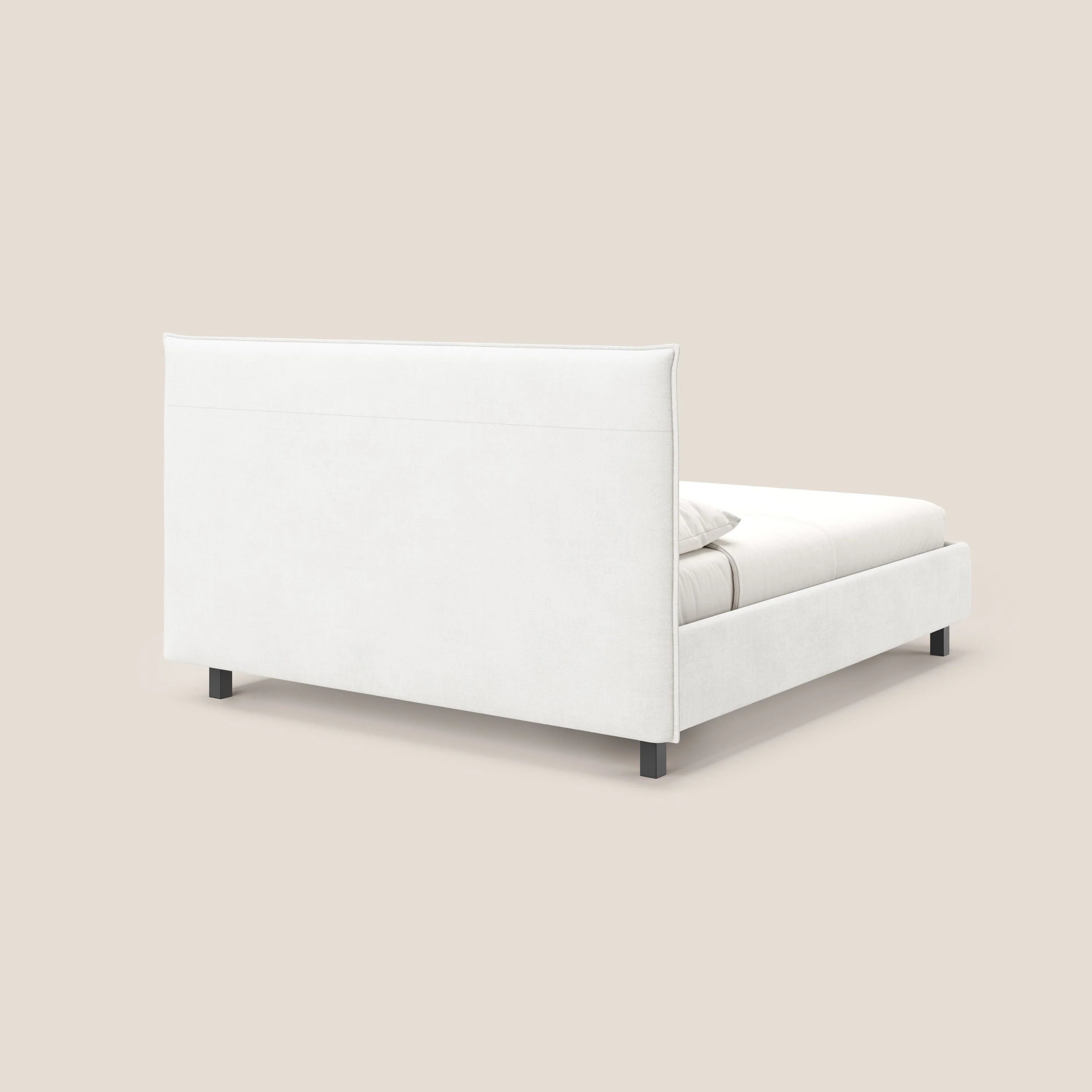 Liam lit coffre avec tête de lit capitonnée en tissu détachable T17 blanc - Image 5