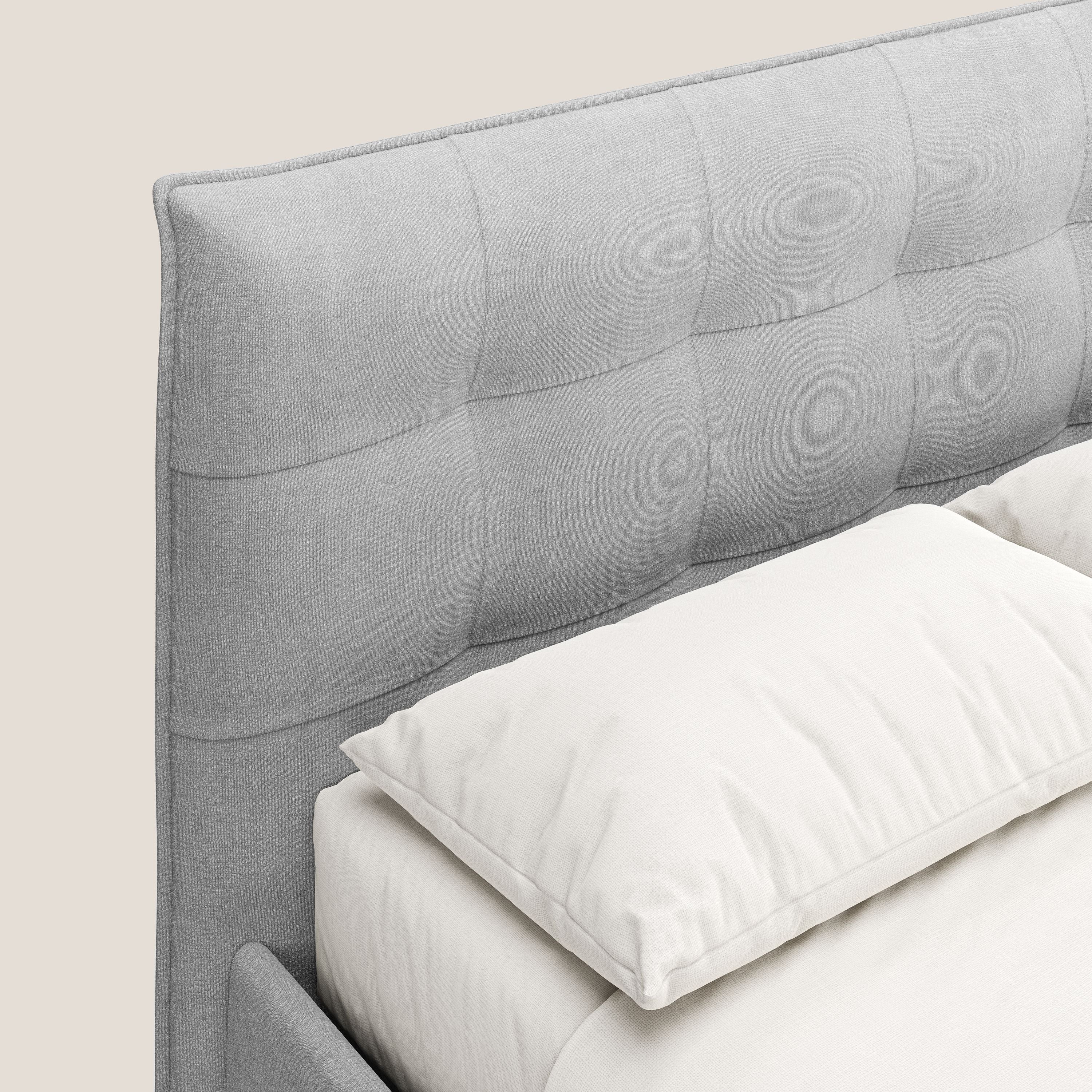 Liam lit coffre avec tête de lit capitonnée en tissu détachable T17 gris - Image 6