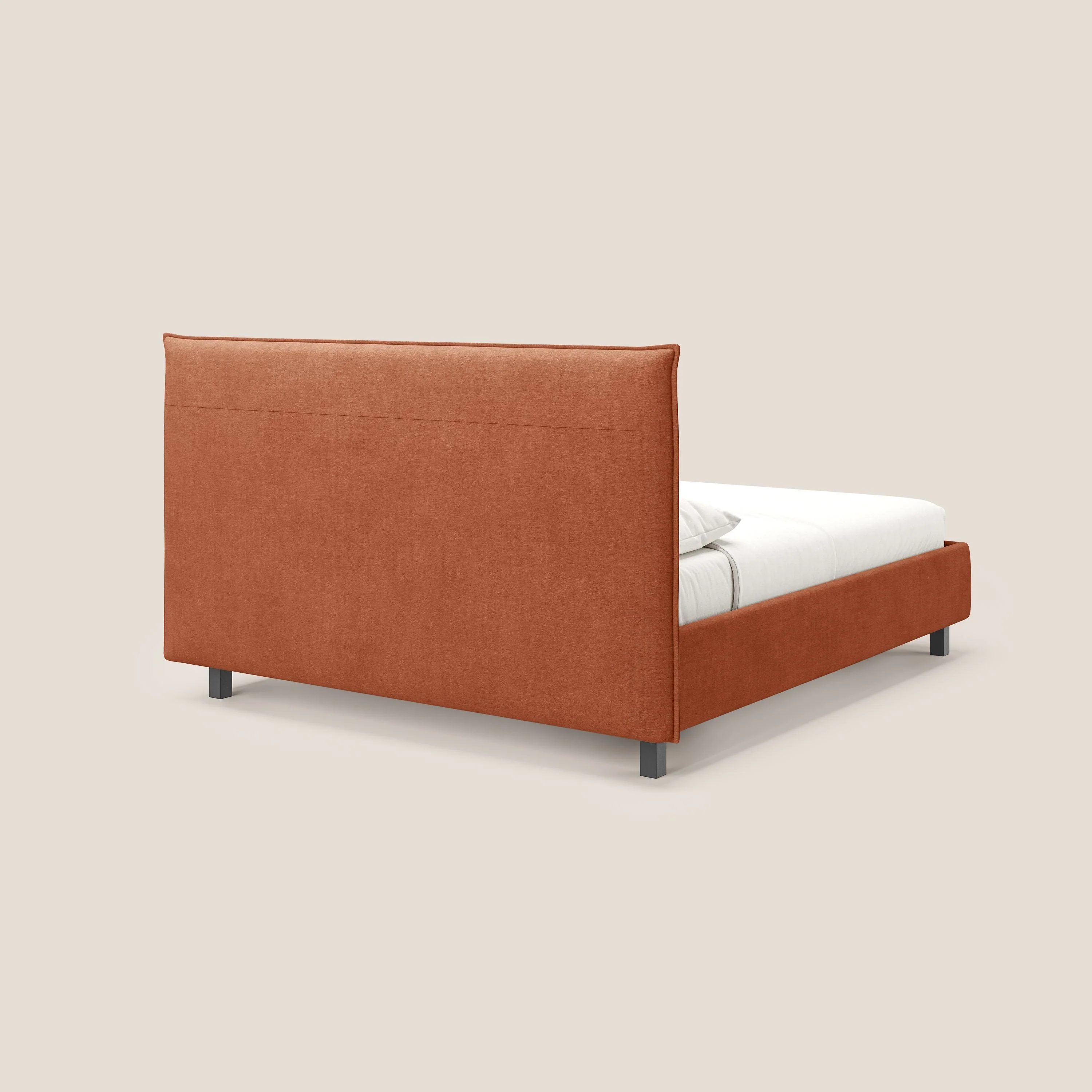 Liam lit coffre avec tête de lit capitonnée en tissu détachable T17 orange - Image 5