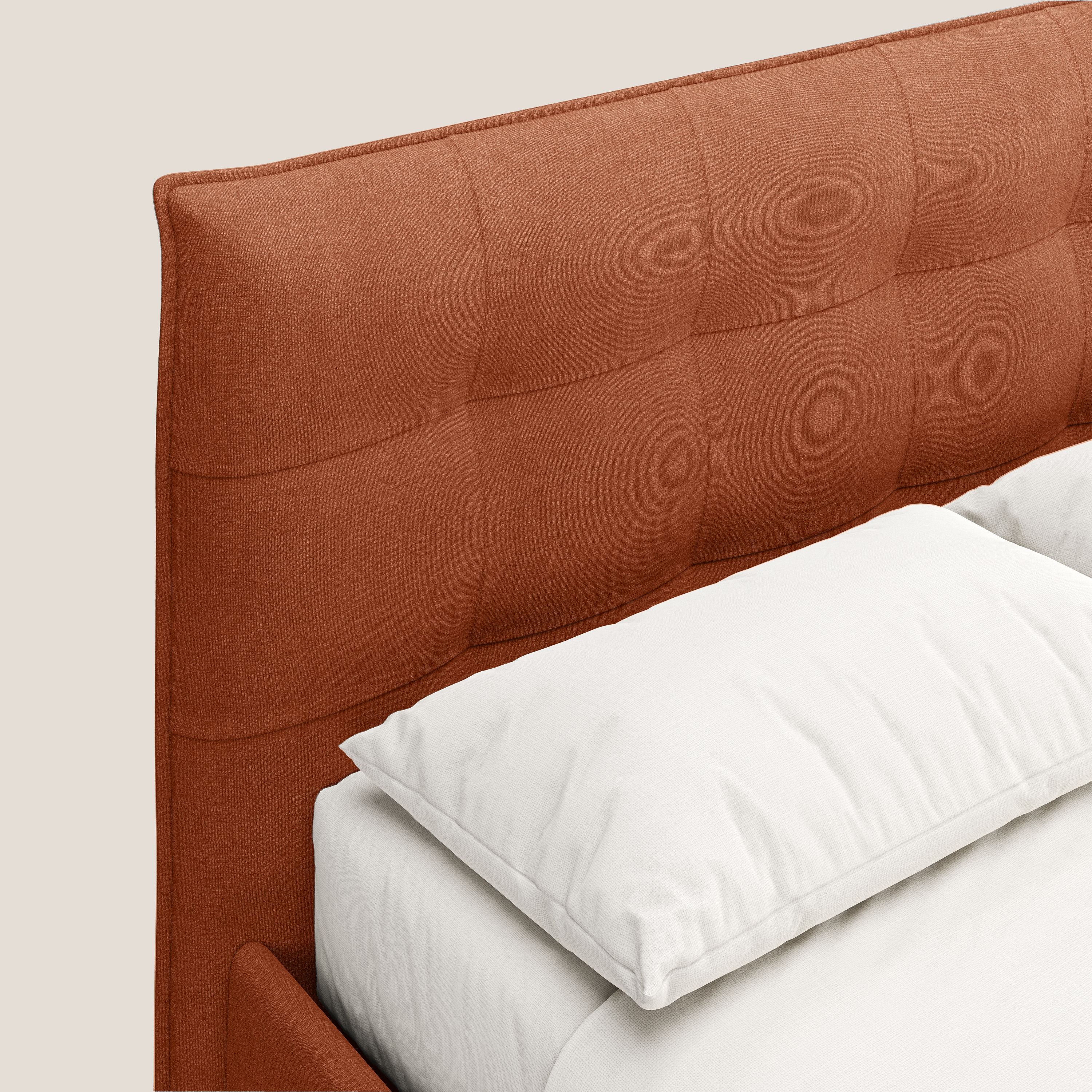 Liam lit coffre avec tête de lit capitonnée en tissu détachable T17 orange - Image 6