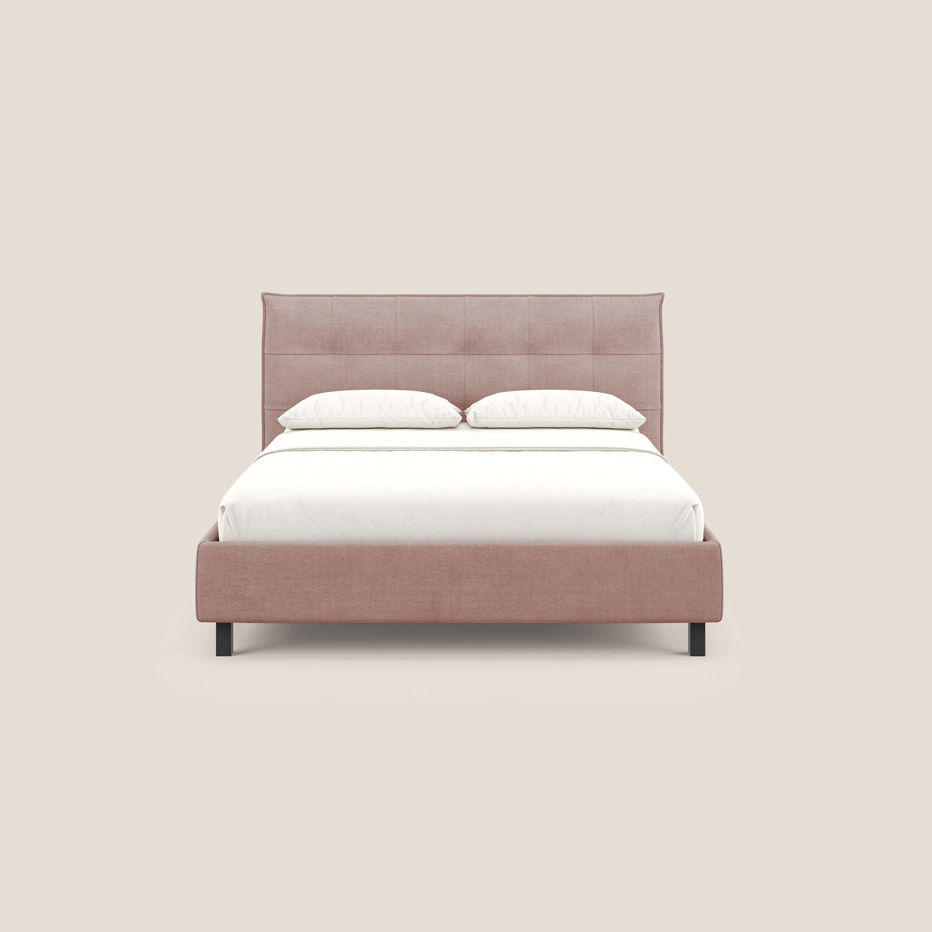 Liam lit coffre avec tête de lit capitonnée en tissu détachable T17 rose - Image 3