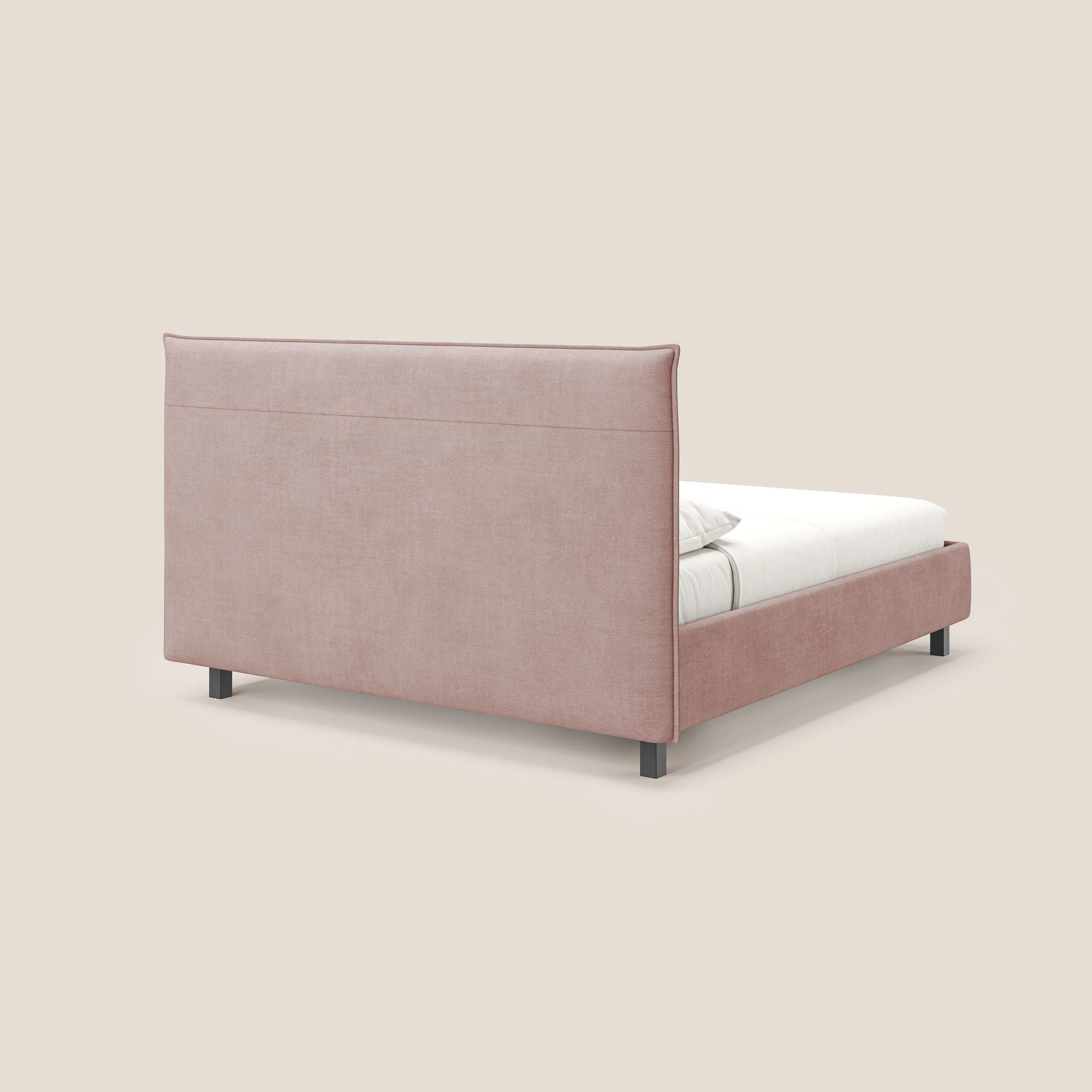 Liam lit coffre avec tête de lit capitonnée en tissu détachable T17 rose - Image 5