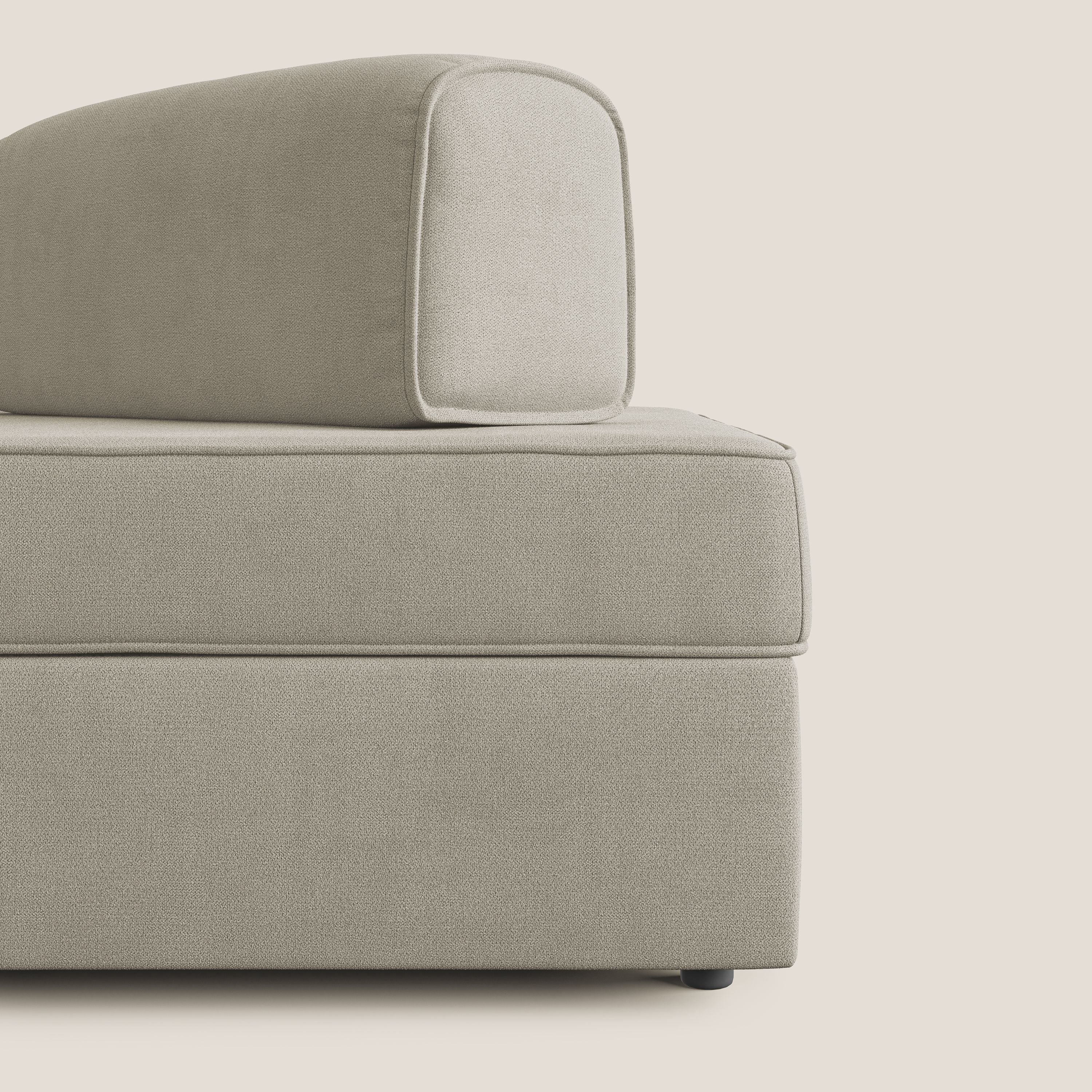 Liberty canapé avec pouf extractible et dossier amovible en tissu doux imperméable T02 crème - Image 8