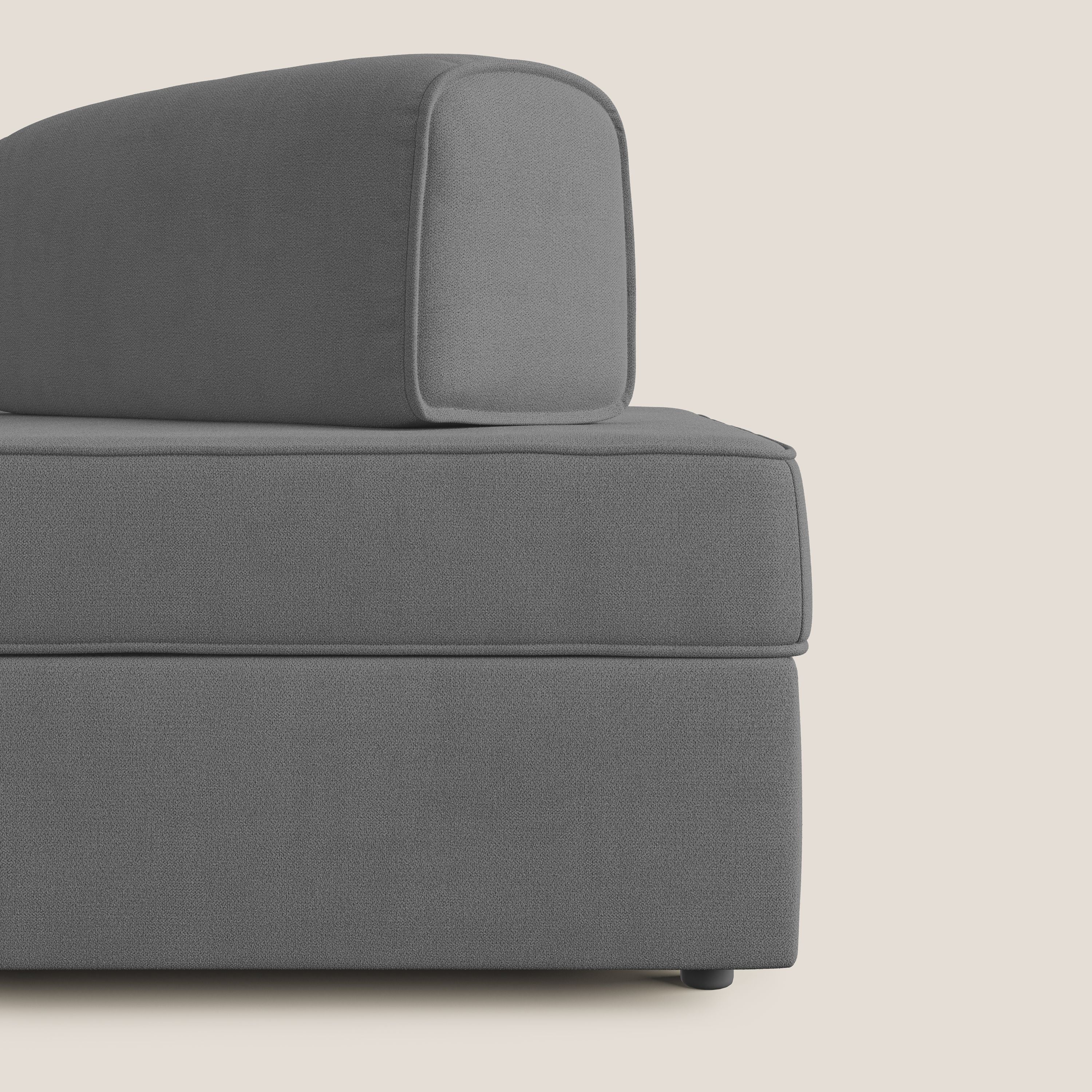 Liberty canapé avec pouf extractible et dossier amovible en tissu doux imperméable T02 gris - Image 8