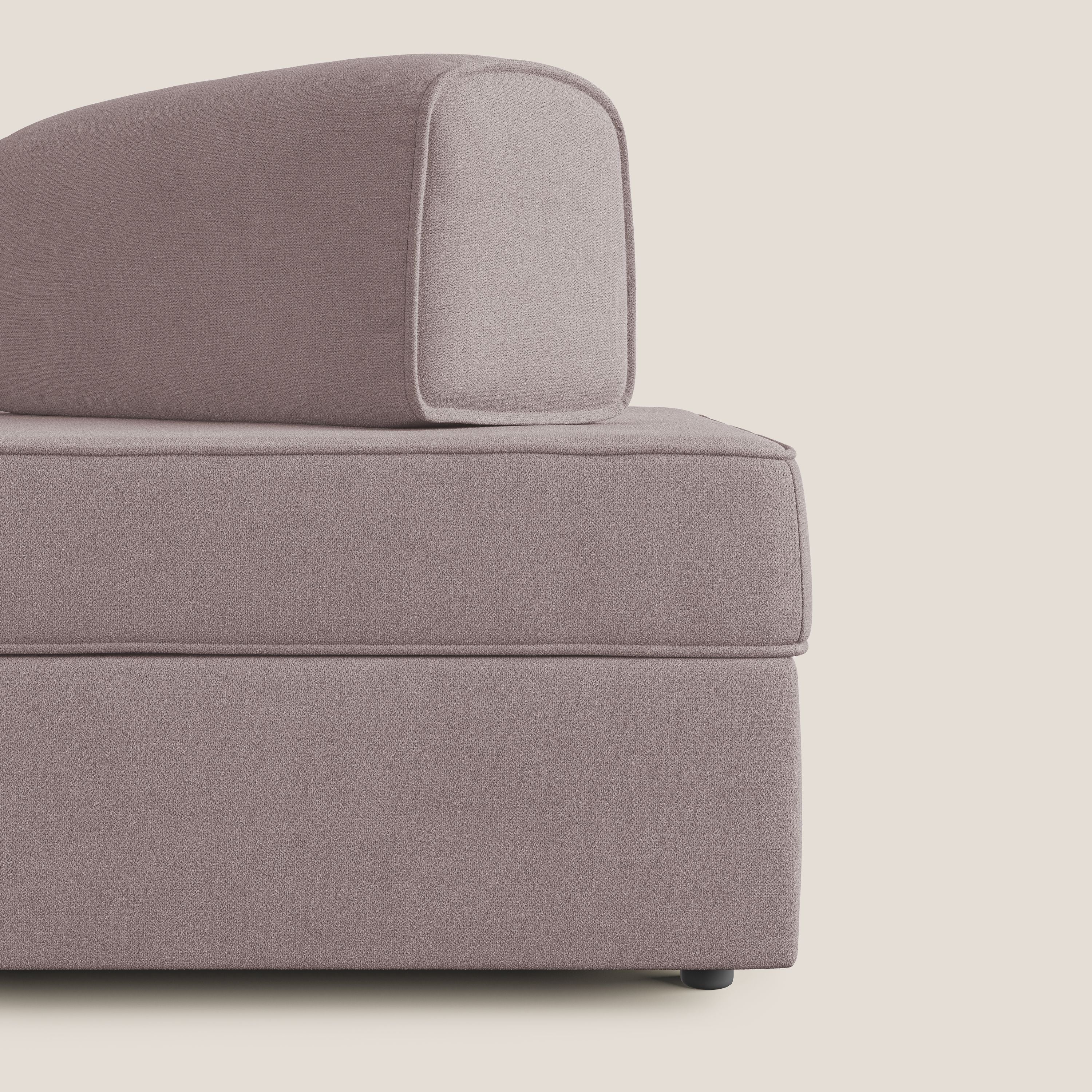Liberty canapé avec pouf extractible et dossier amovible en tissu doux imperméable T02 rose - Image 8