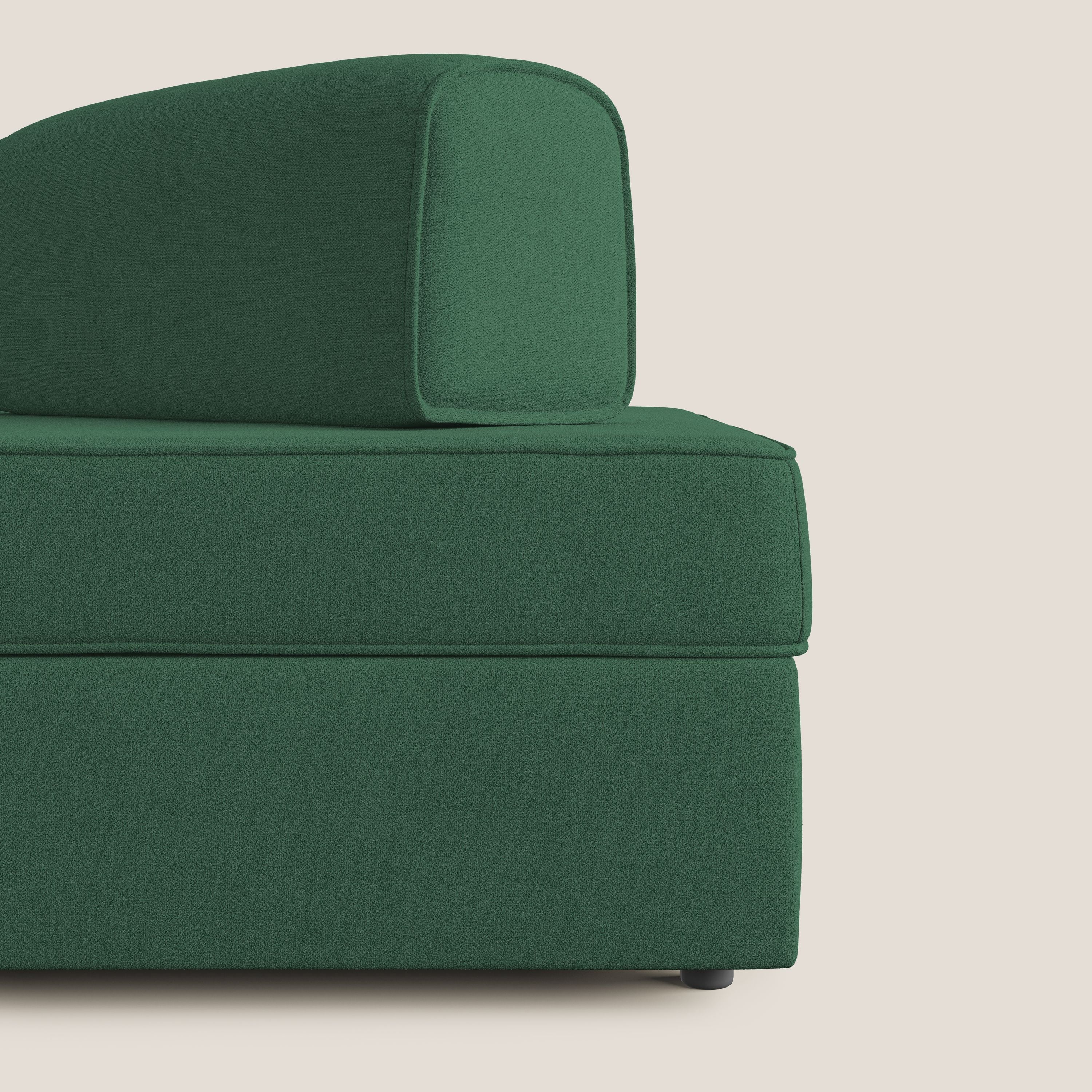 Liberty canapé avec pouf extractible et dossier amovible en tissu doux imperméable T02 vert - Image 8