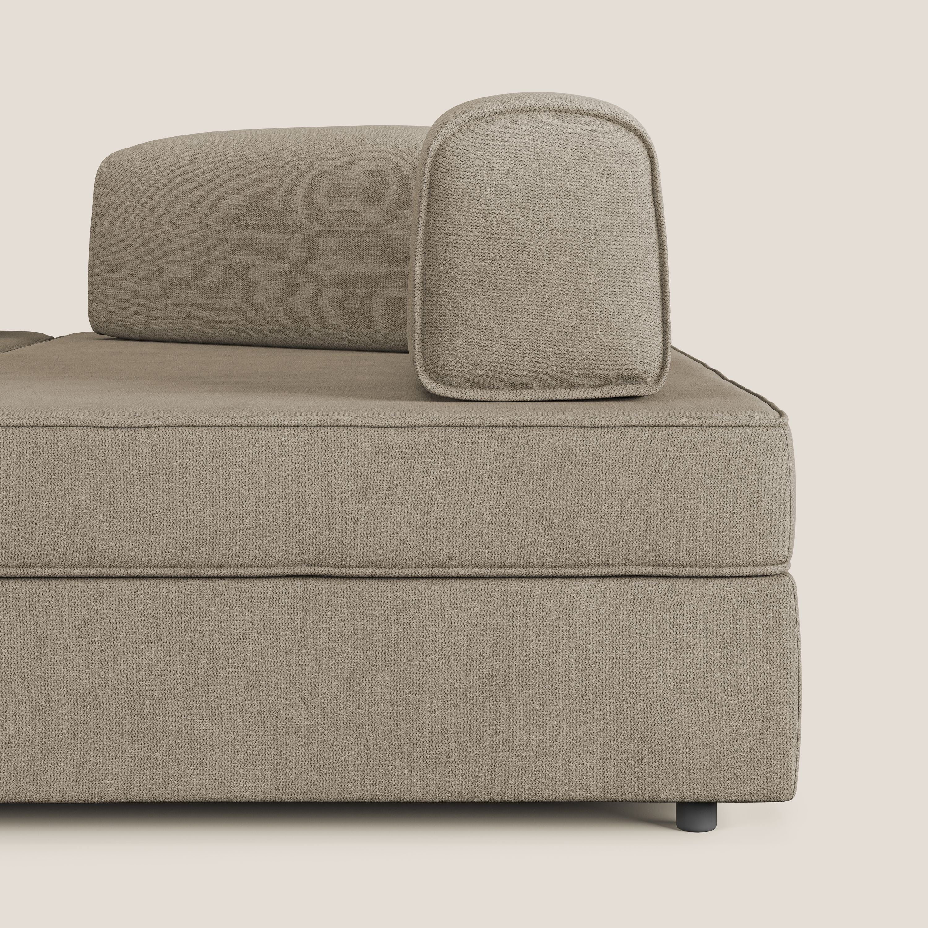 Liberty Canapé d'angle avec pouf extractible et dossiers amovibles en tissu doux imperméable T02 beige - Image 7