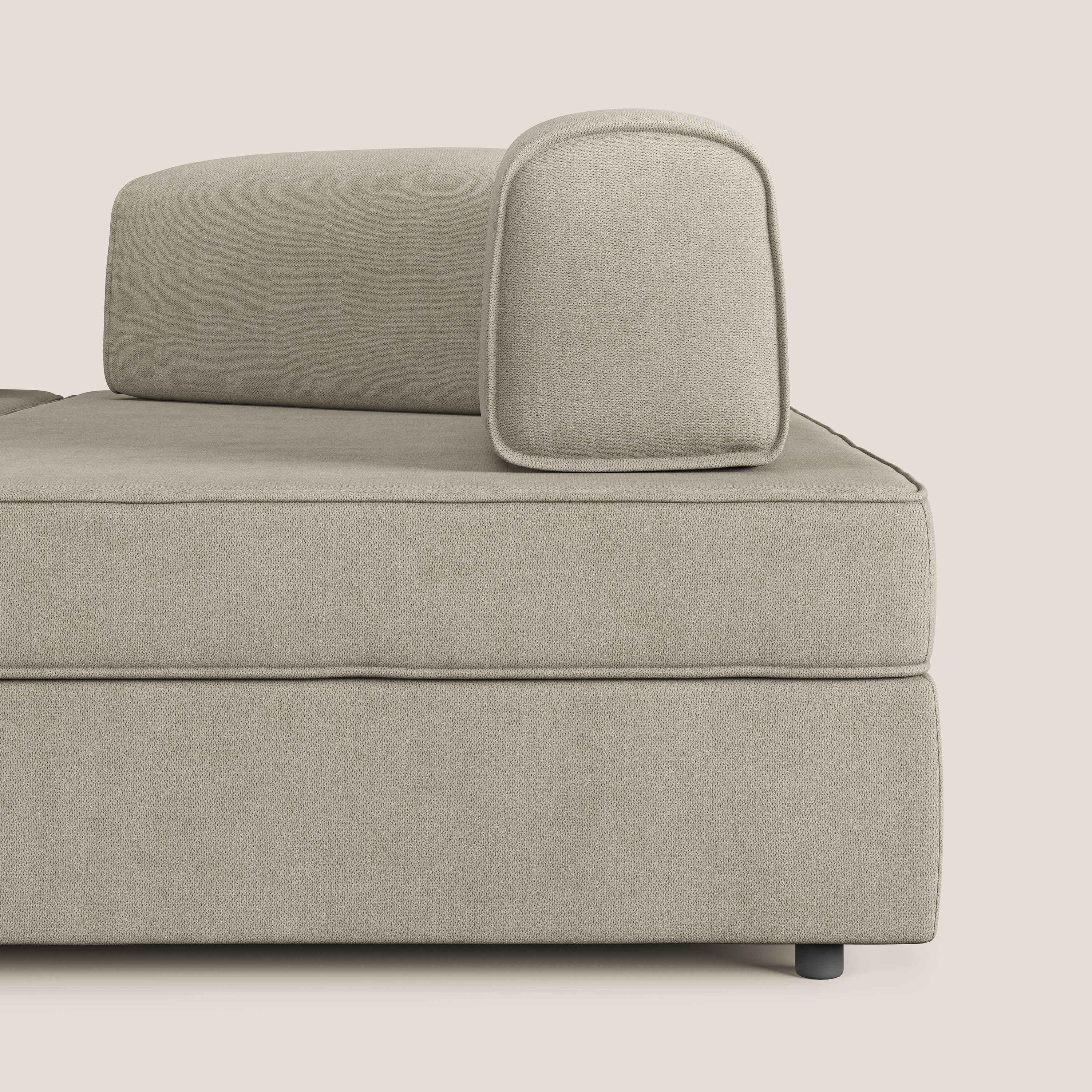 Liberty Canapé d'angle avec pouf extractible et dossiers amovibles en tissu doux imperméable T02 crème - Image 7