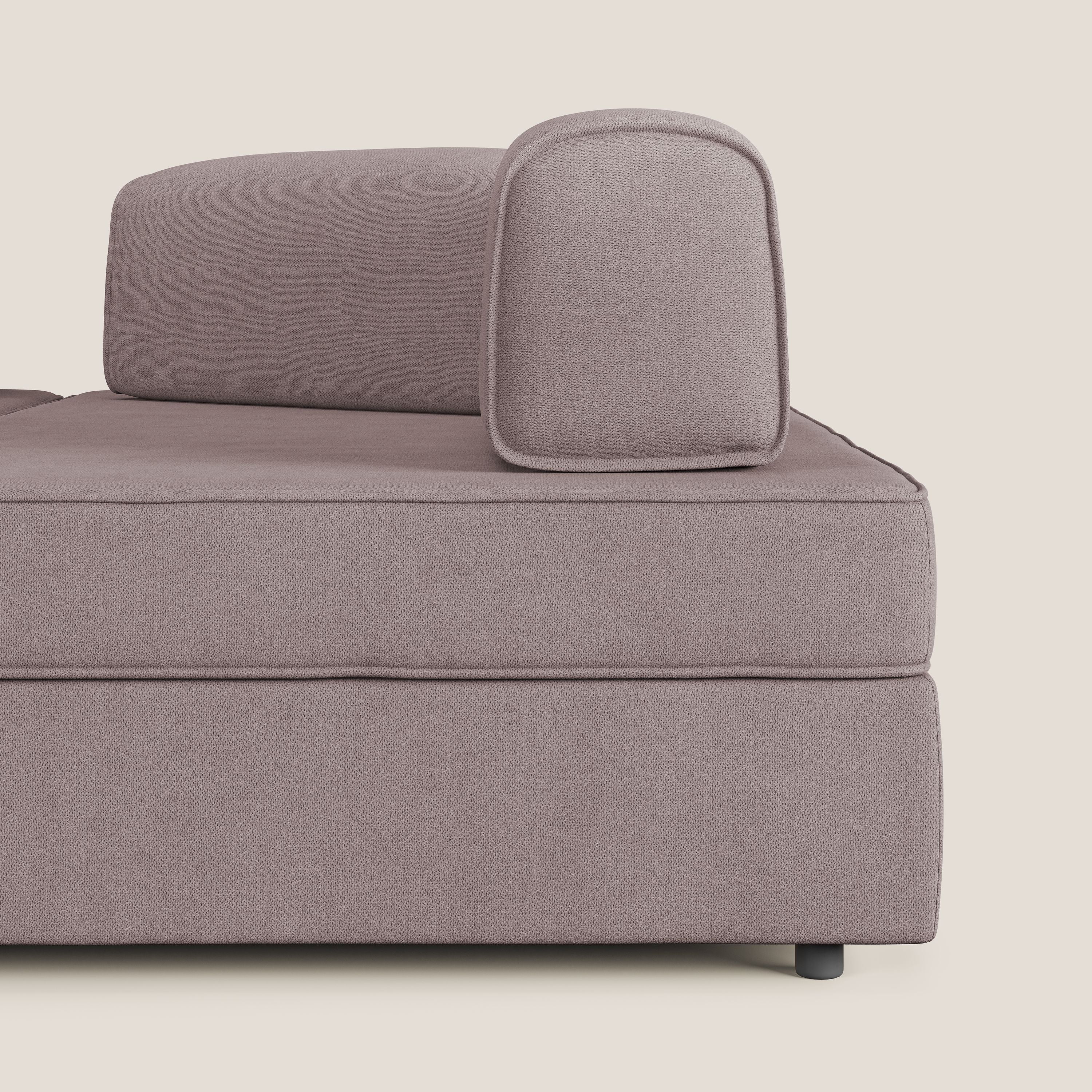 Liberty Canapé d'angle avec pouf extractible et dossiers amovibles en tissu doux imperméable T02 rose - Image 7