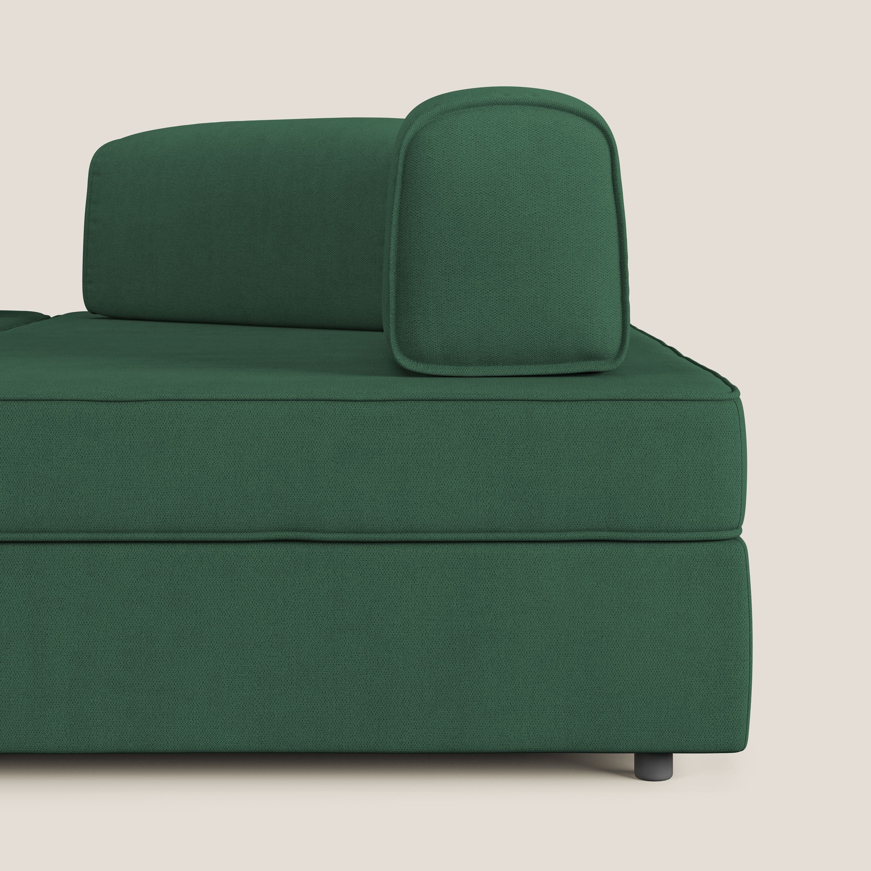 Liberty Canapé d'angle avec pouf extractible et dossiers amovibles en tissu doux imperméable T02 vert - Image 7