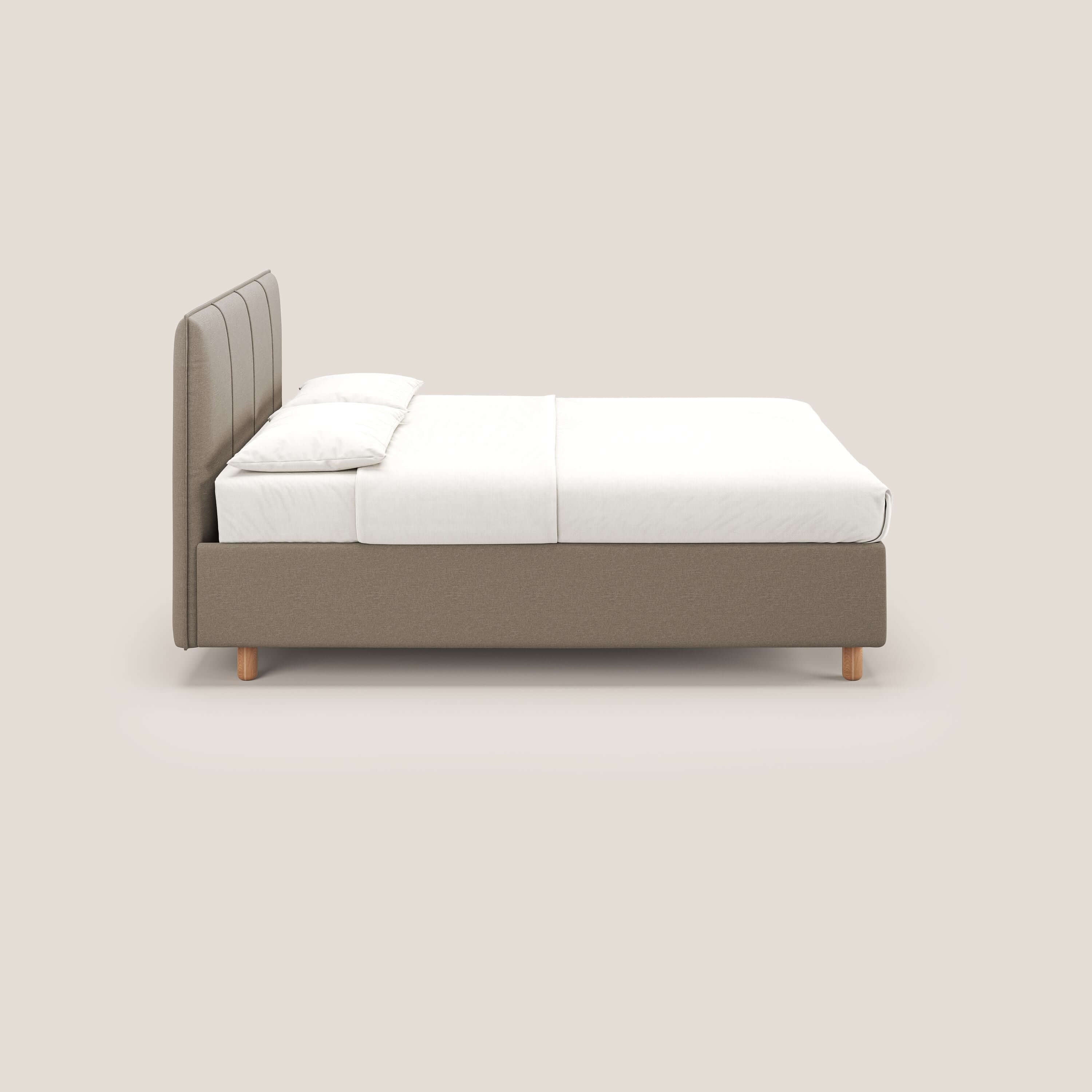 Lothar Lit avec maxi coffre aux dimensions réduites en tissu imperméable T13 beige - Image 5