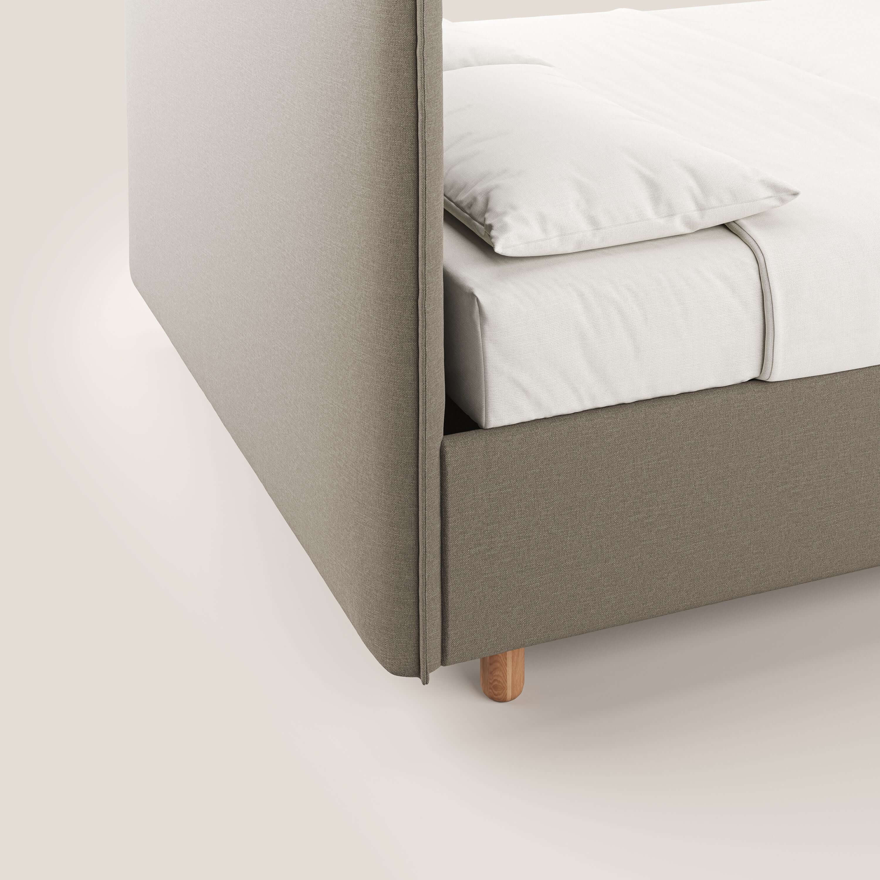 Lothar Lit avec maxi coffre aux dimensions réduites en tissu imperméable T13 beige - Image 7