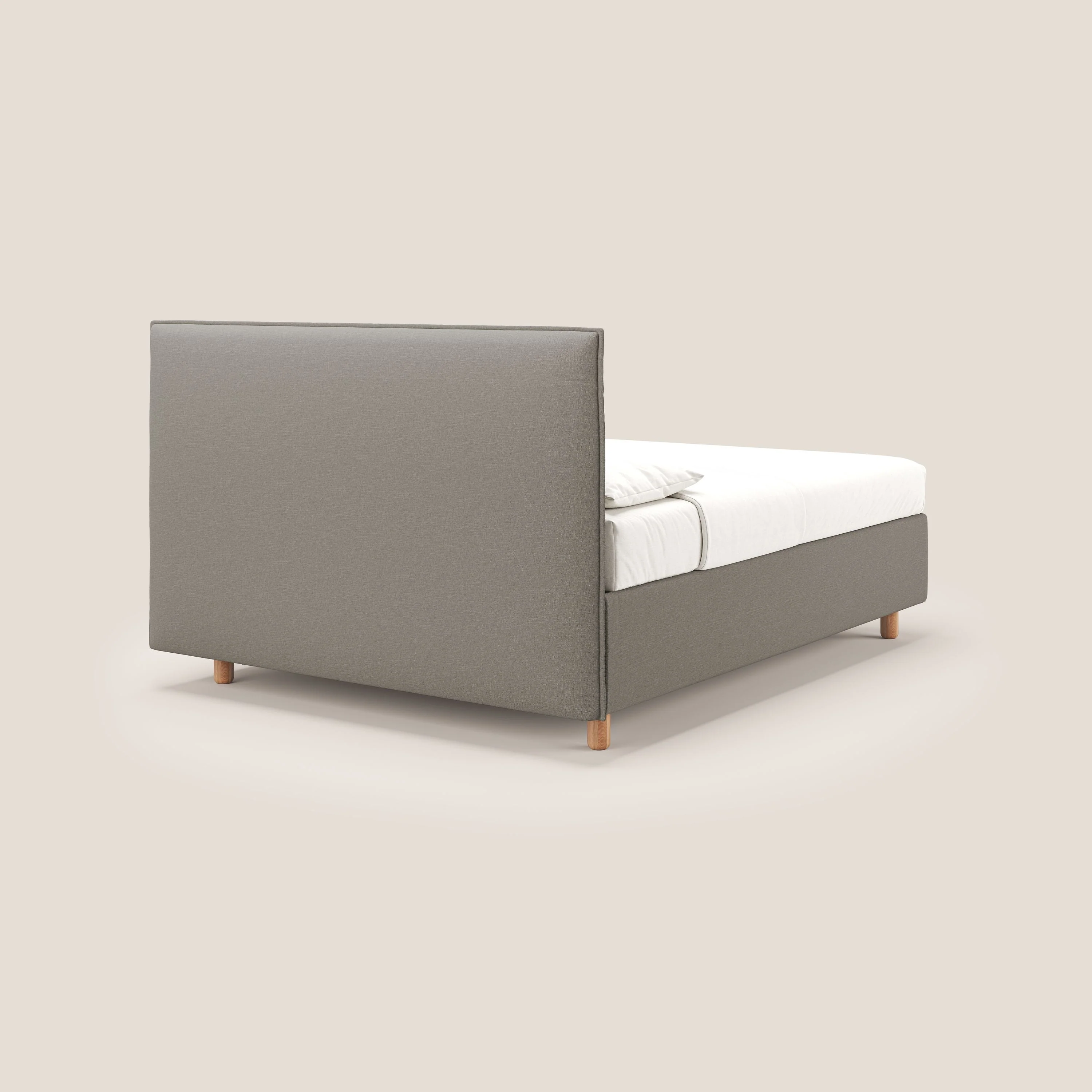 Lothar Lit avec maxi coffre aux dimensions réduites en tissu imperméable T13 Taupe tortora - Image 4