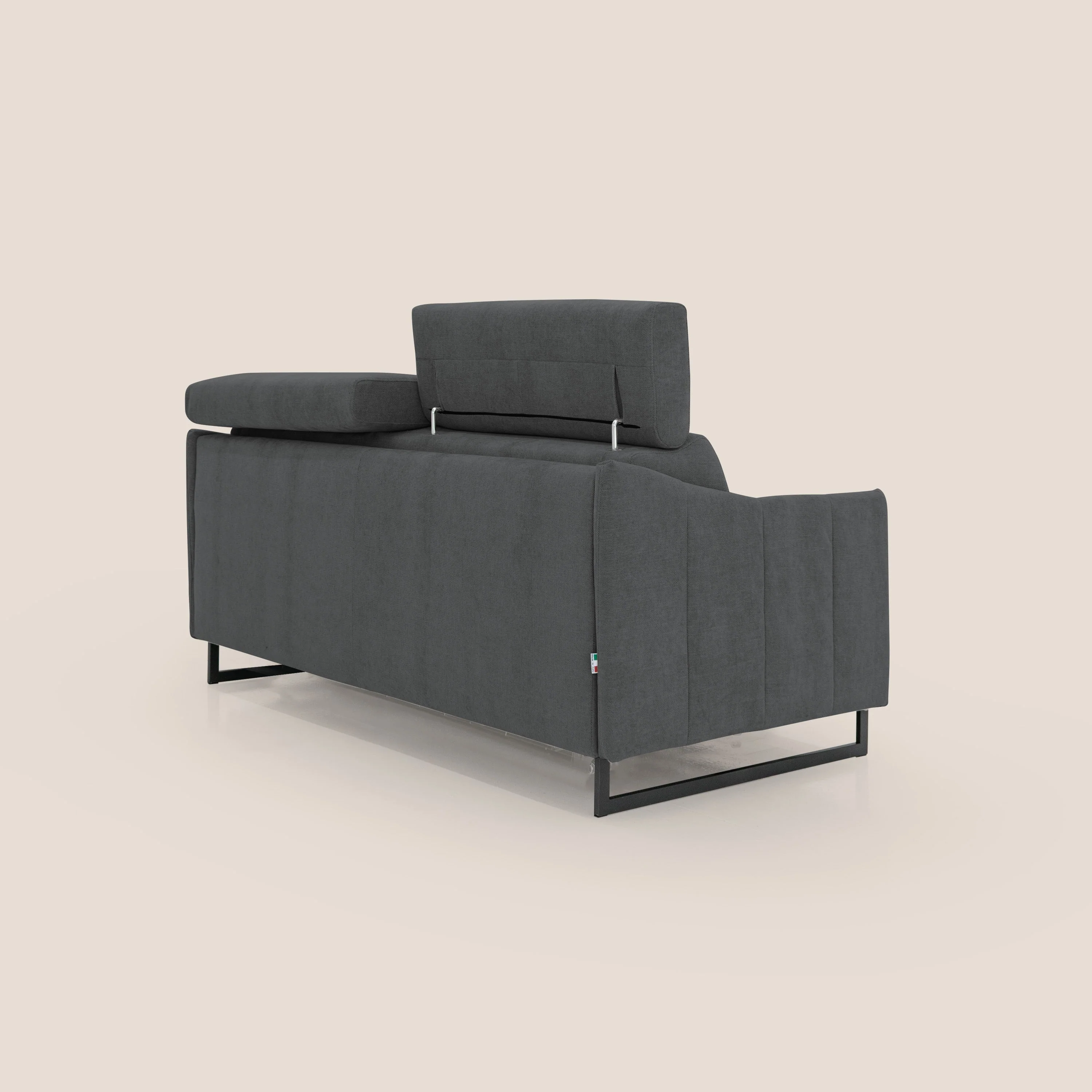 Loto canapé convertible compact avec matelas H 18cm et pieds hauts en tissu imperméable T14 anthracite - Image 8