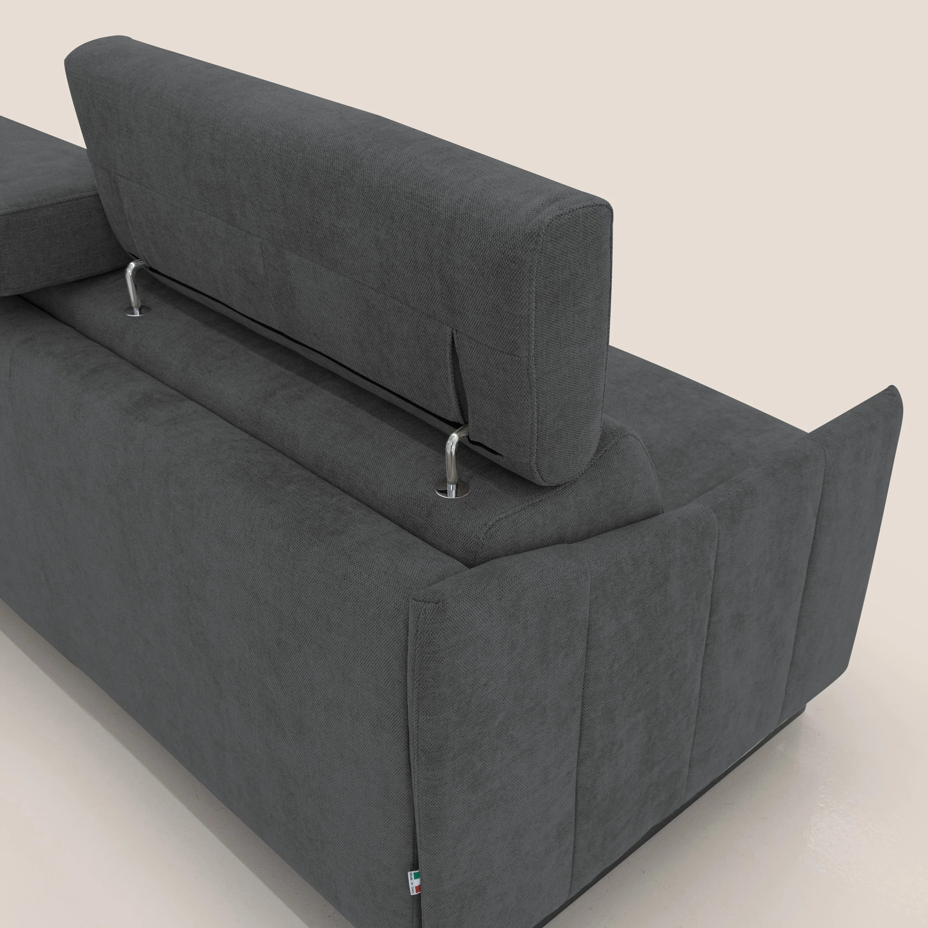 Loto canapé convertible compact avec matelas H 18cm et pieds hauts en tissu imperméable T14 anthracite - Image 9