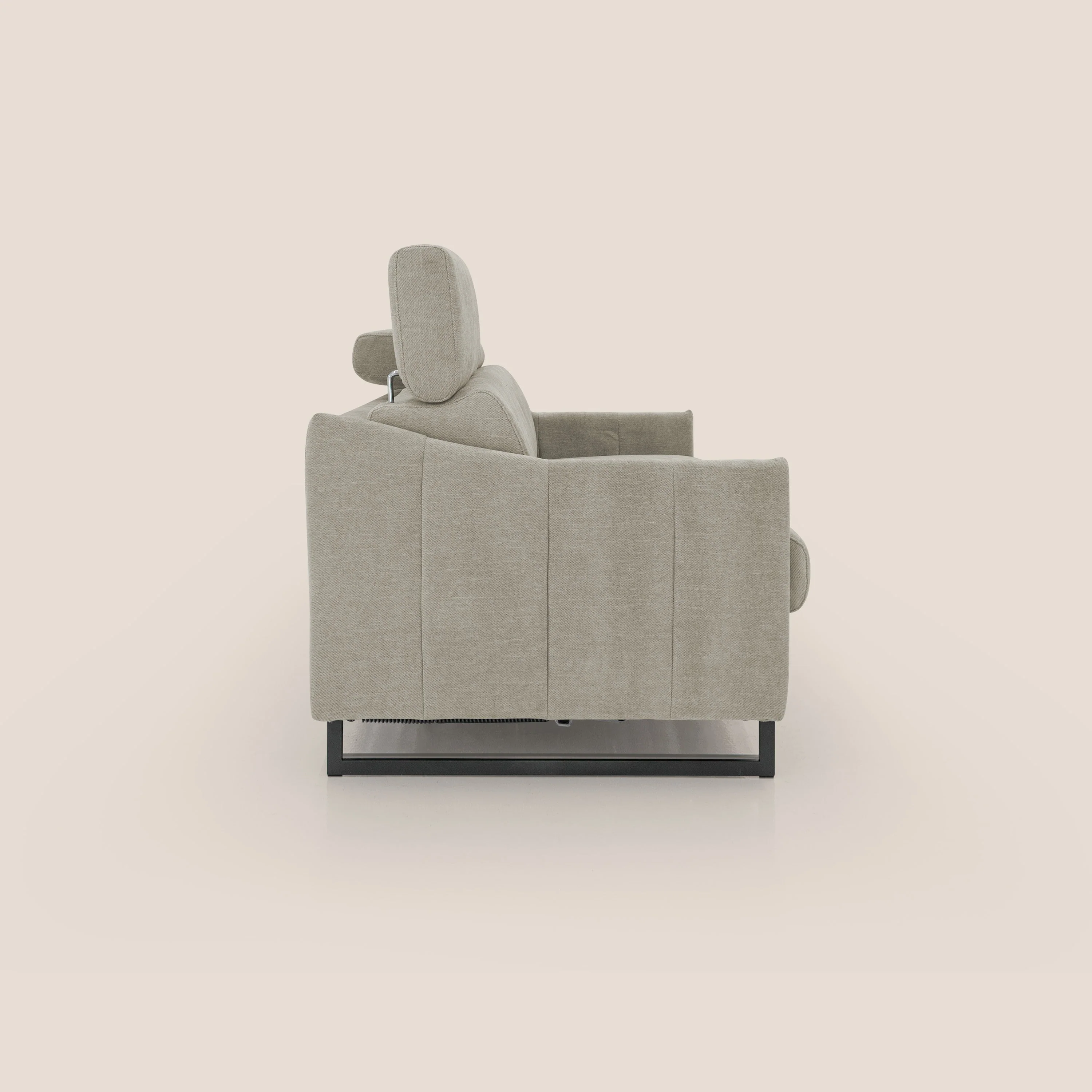 Loto canapé convertible compact avec matelas H 18cm et pieds hauts en tissu imperméable T14 Taupe tortora - Image 7