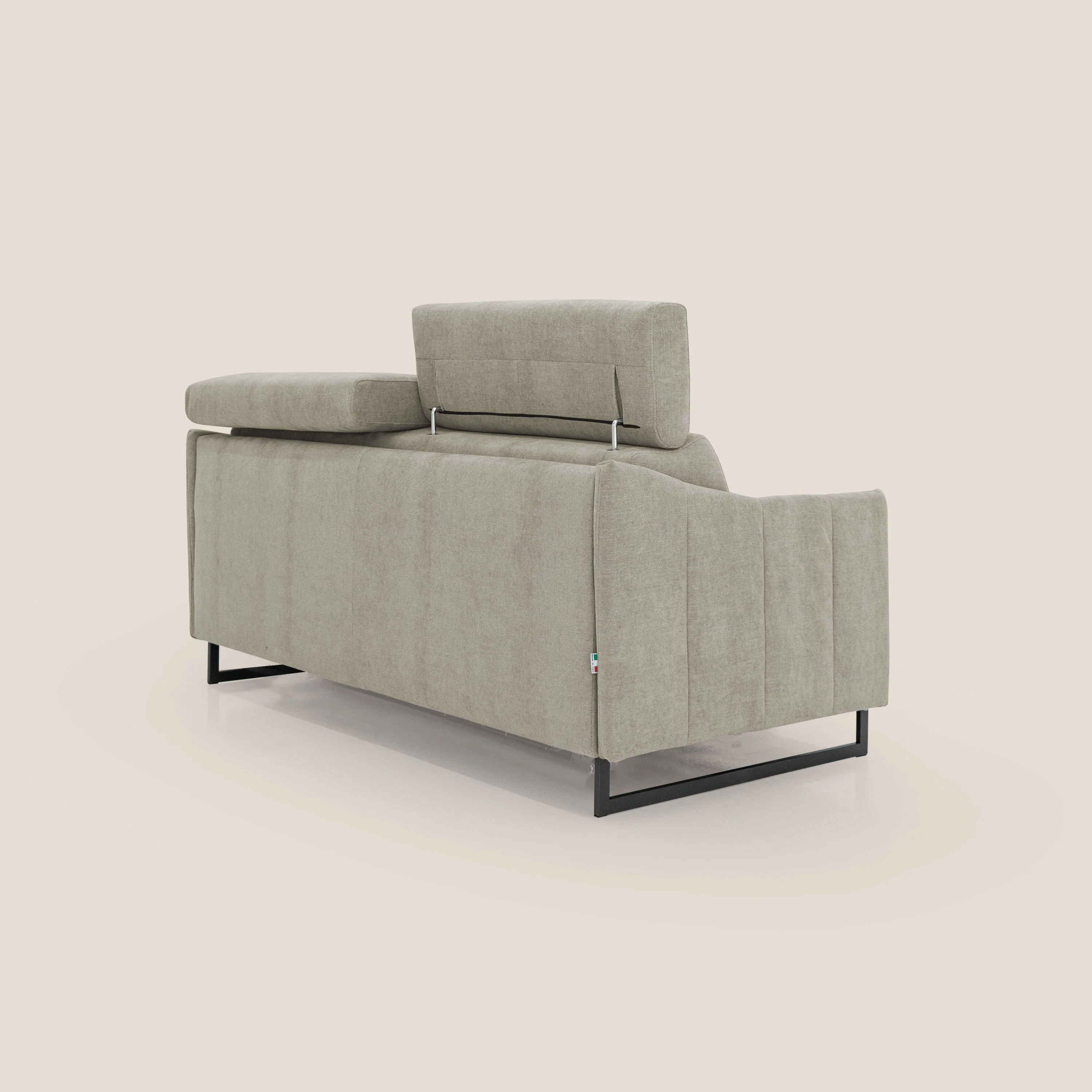 Loto canapé convertible compact avec matelas H 18cm et pieds hauts en tissu imperméable T14 Taupe tortora - Image 8