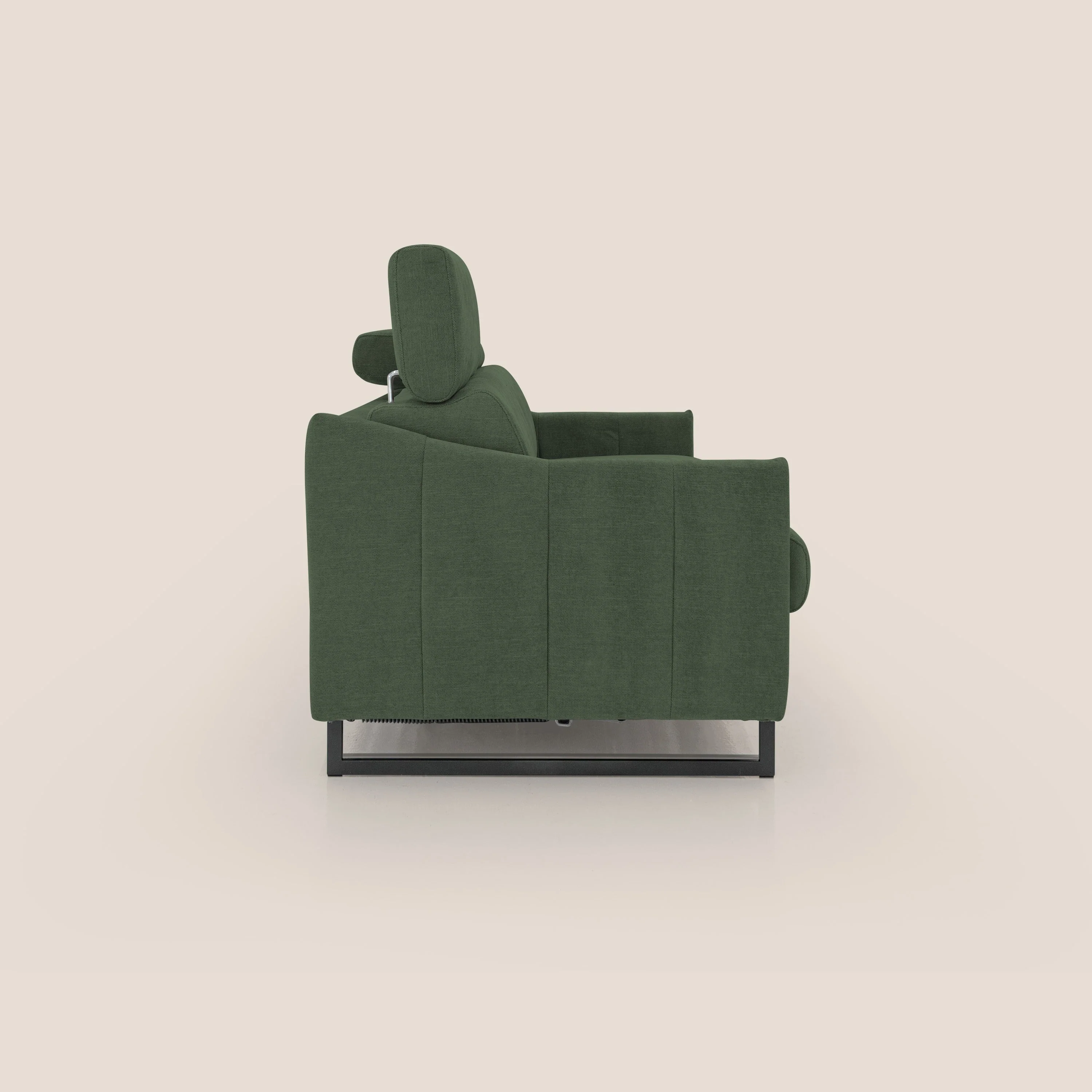 Loto canapé convertible compact avec matelas H 18cm et pieds hauts en tissu imperméable T14 vert - Image 7