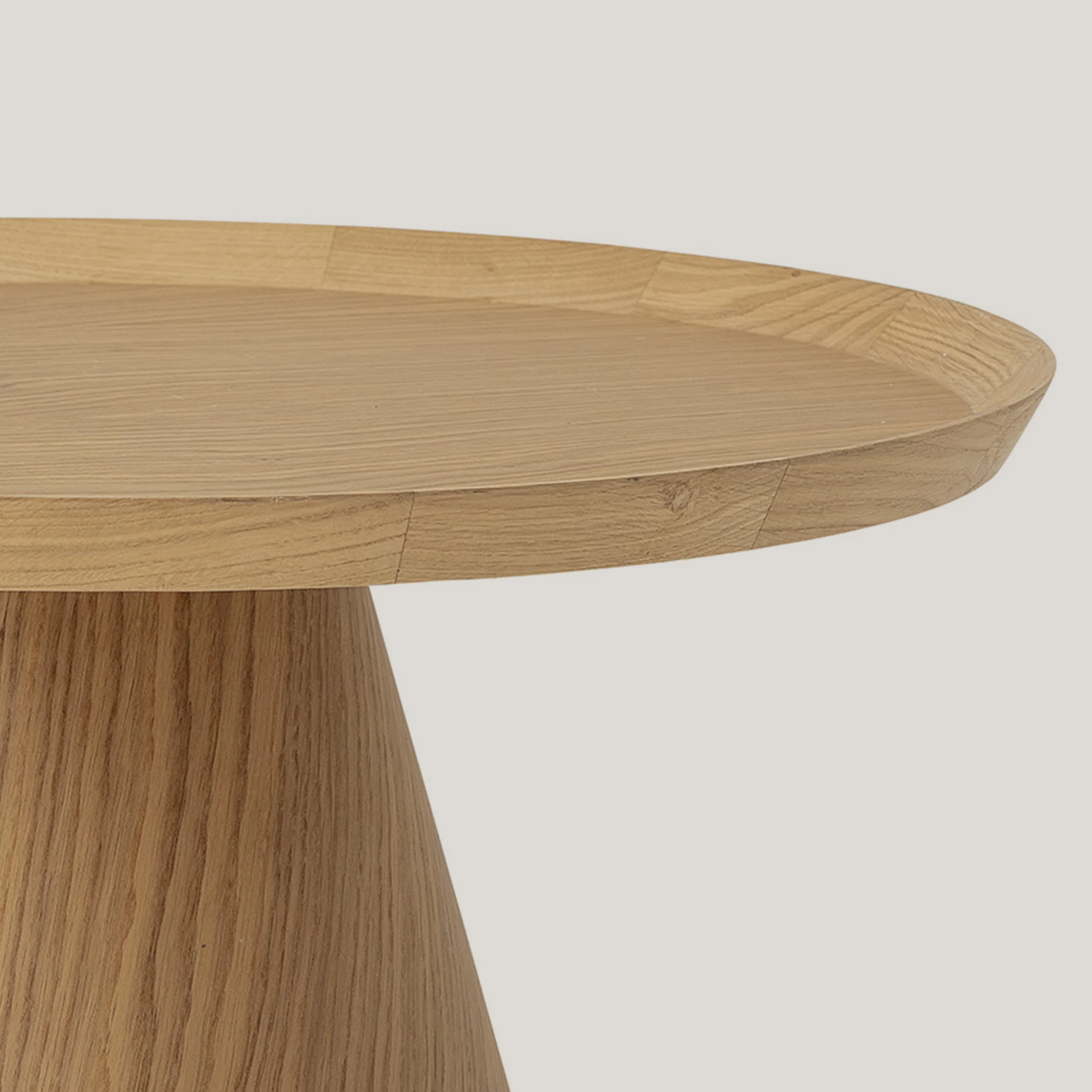 Luana table basse de salon ronde en chêne naturel - Image 3