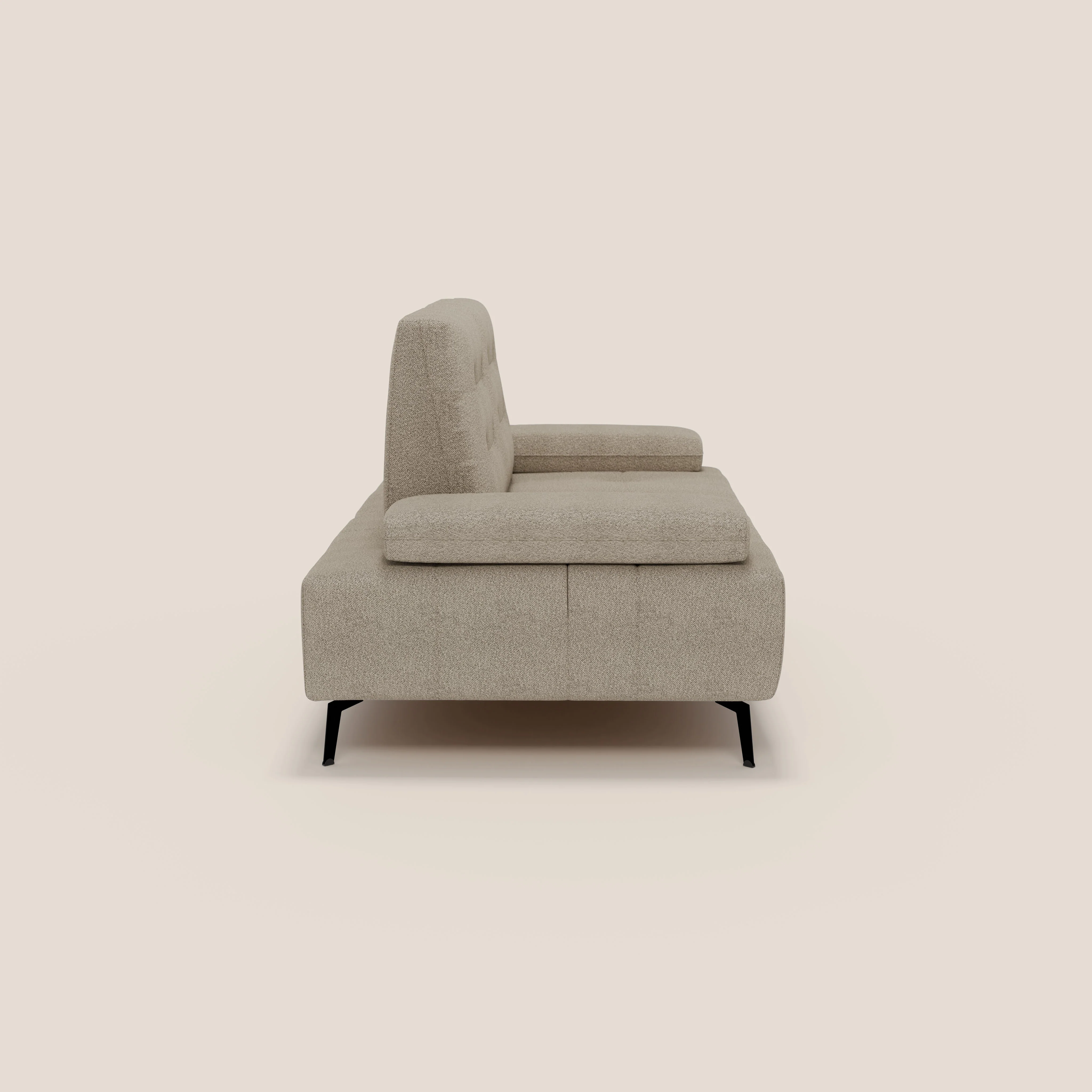Lugano Canapé 3 places avec dossiers coulissants et accoudoirs réglables en bouclette douce et imperméable T07 beige - Image 5