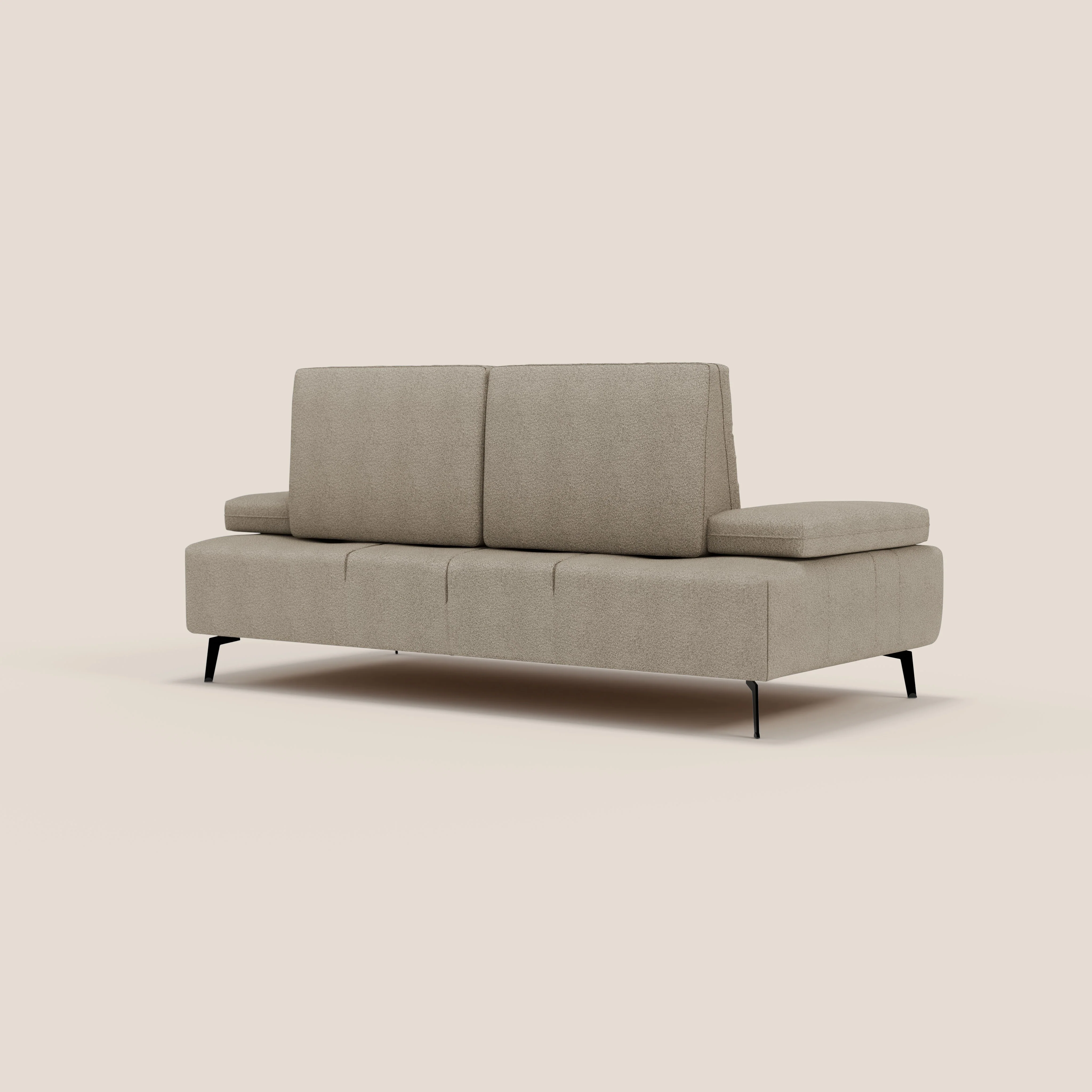 Lugano Canapé 3 places avec dossiers coulissants et accoudoirs réglables en bouclette douce et imperméable T07 beige - Image 6