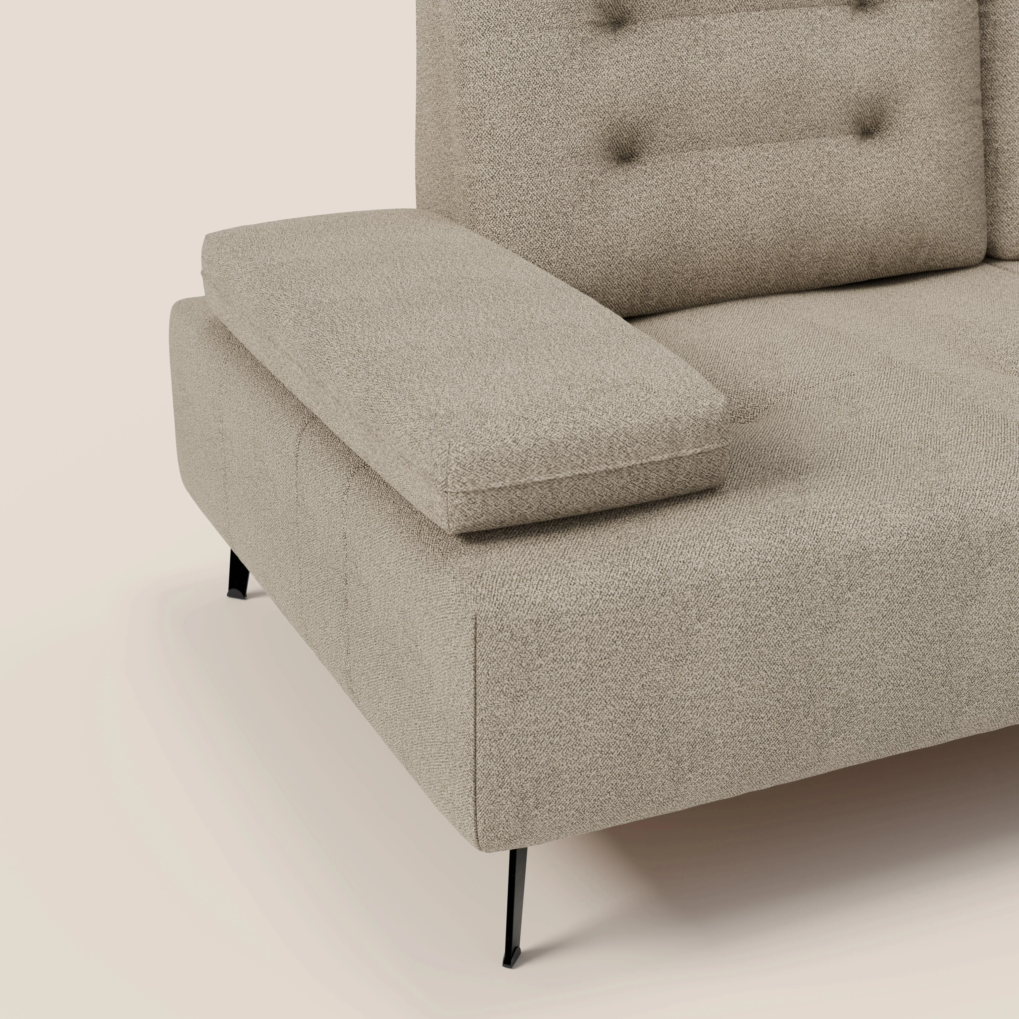 Lugano Canapé 3 places avec dossiers coulissants et accoudoirs réglables en bouclette douce et imperméable T07 beige - Image 7