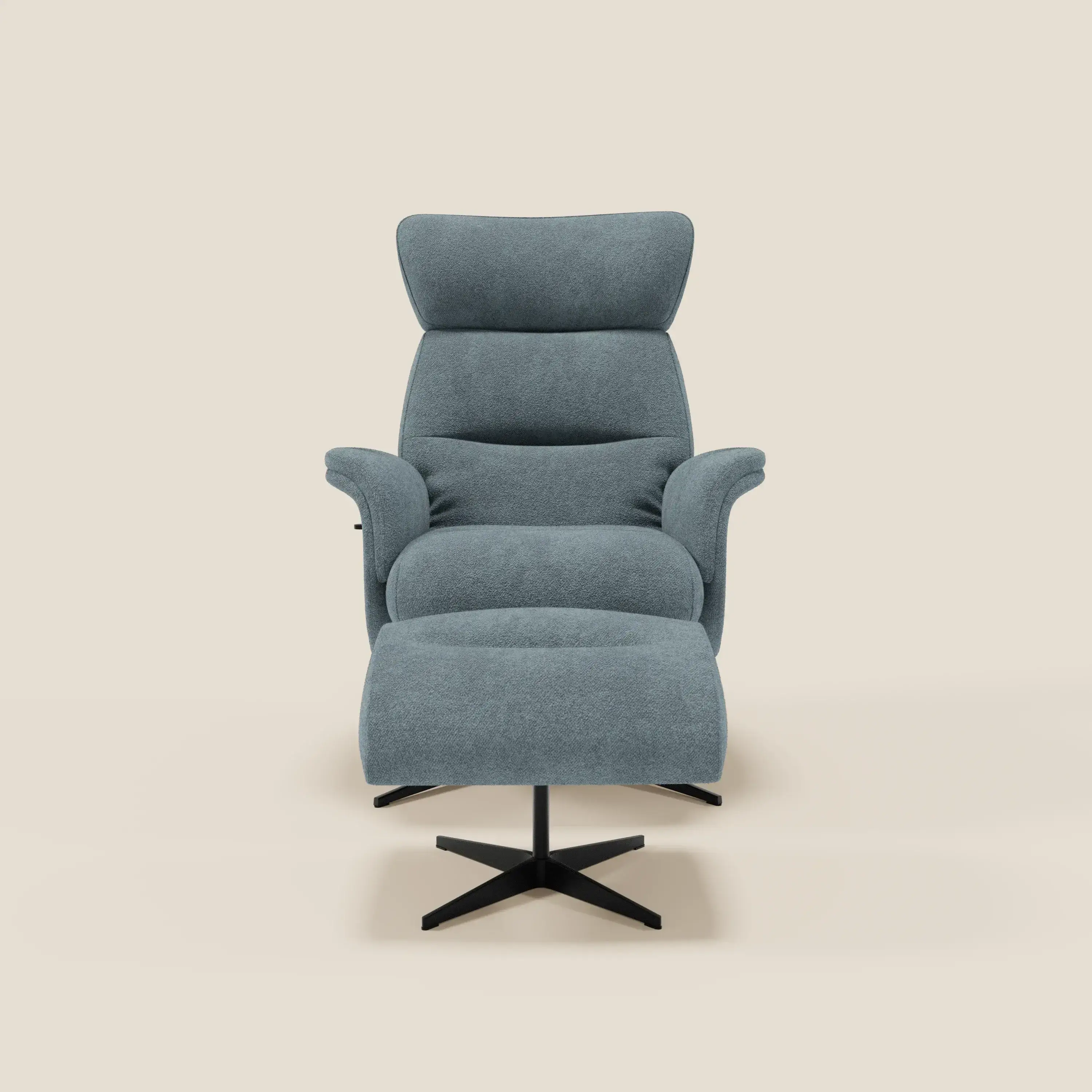 Lunor Fauteuil relax avec pouf en tissu bouclé imperméable T07 - Image 3
